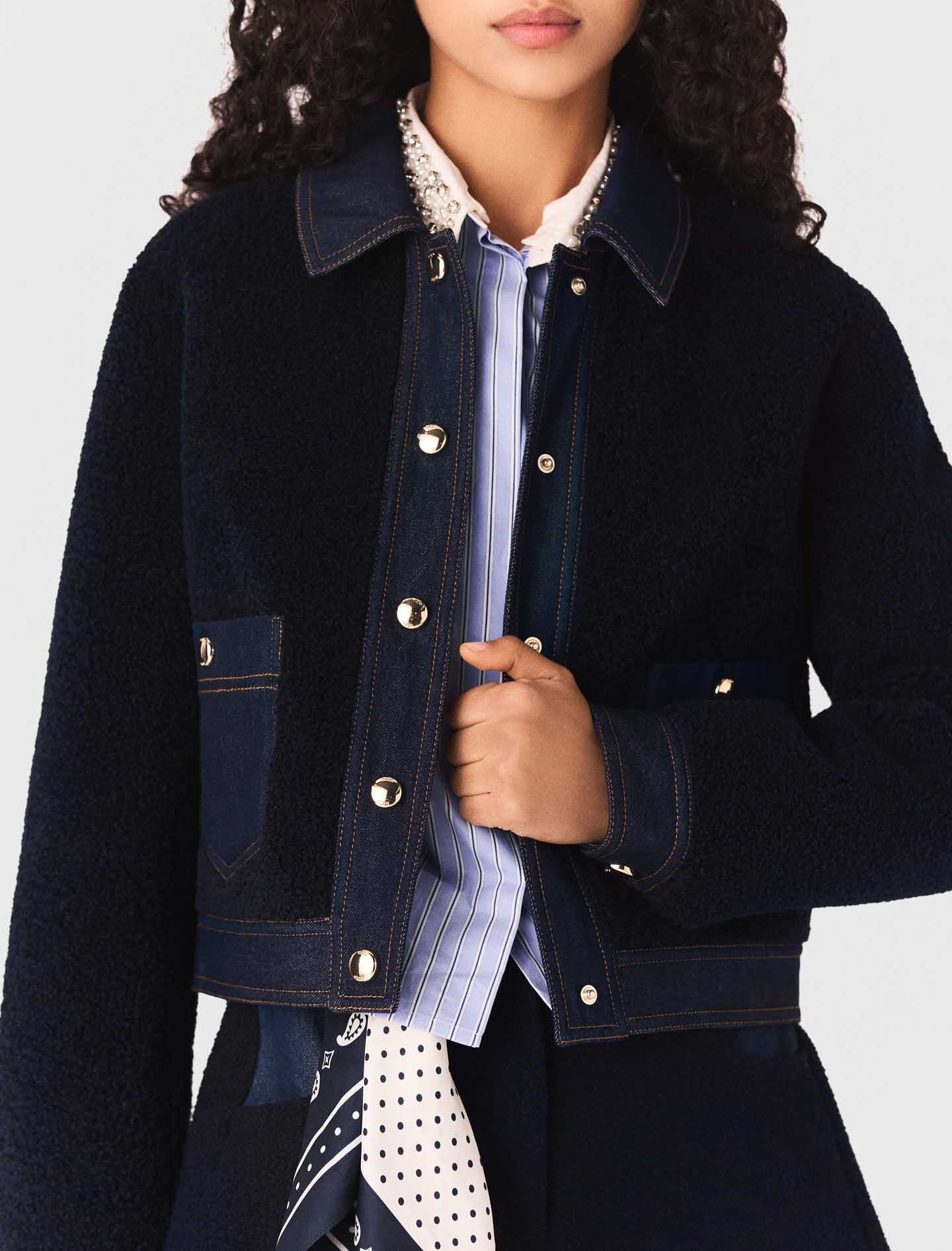 Maje Bouclé and denim jacket