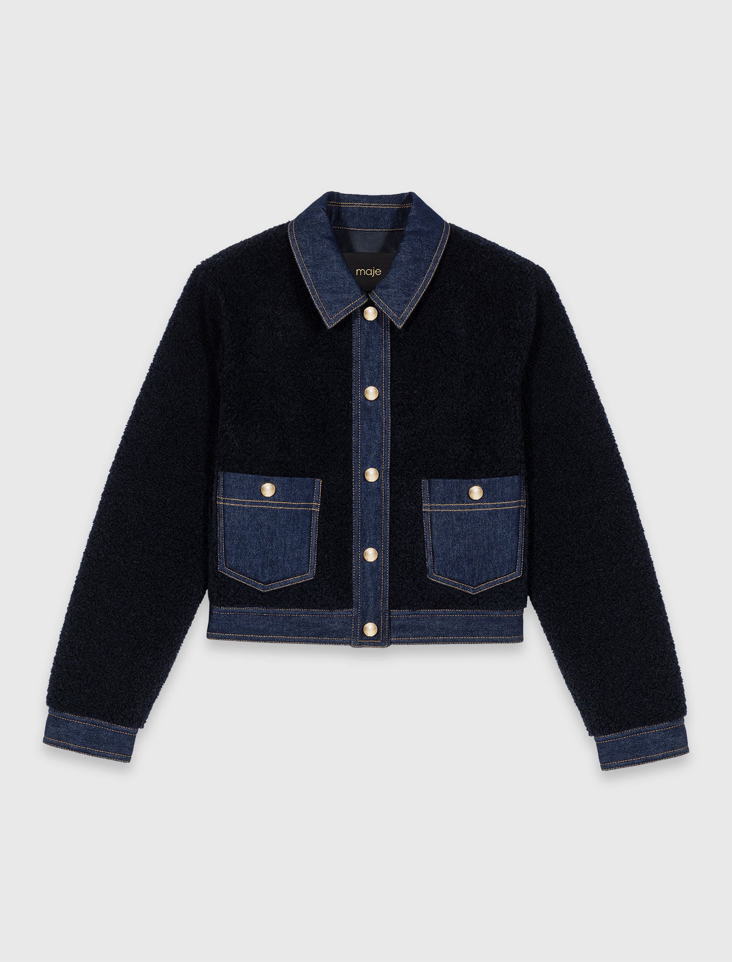 Maje Bouclé and denim jacket