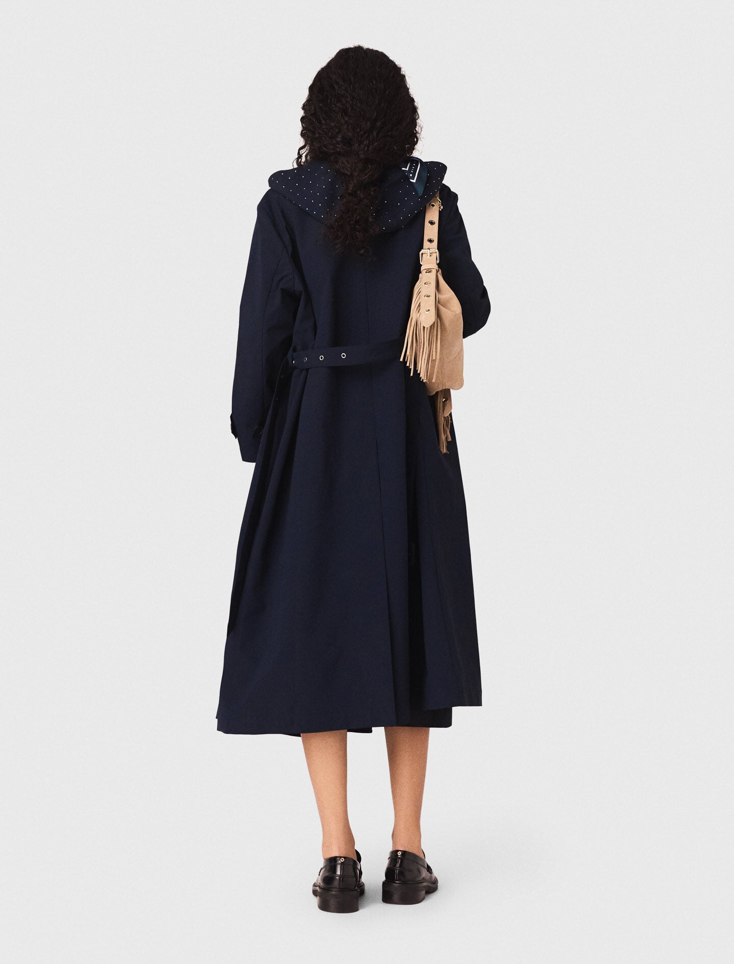 Maje Removable rhinestone-hood trench