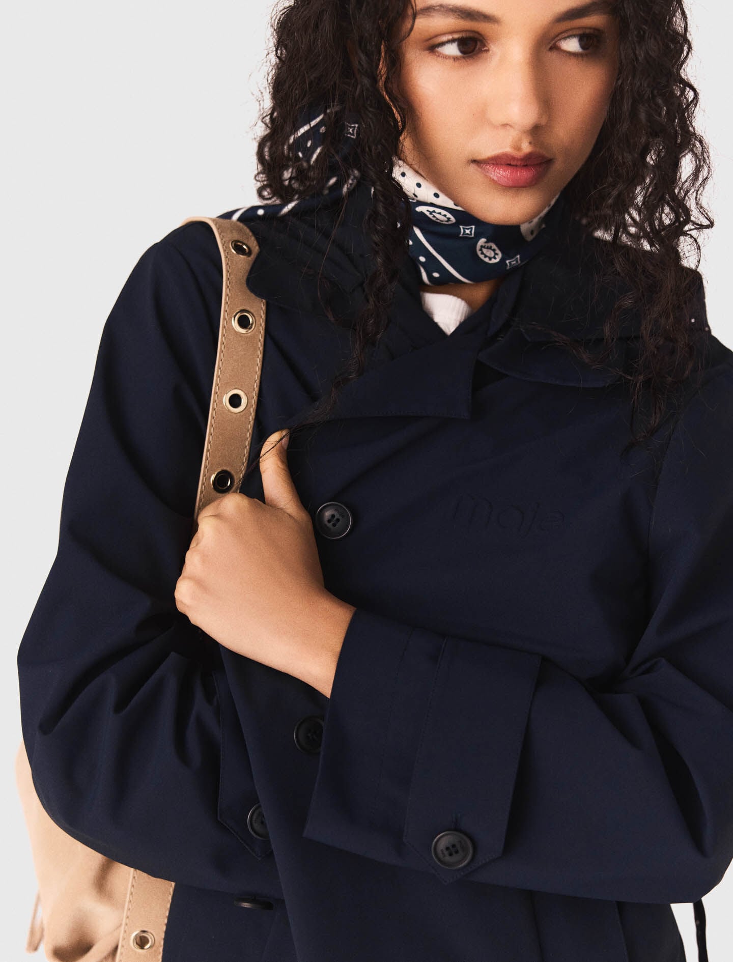 Maje Removable rhinestone-hood trench