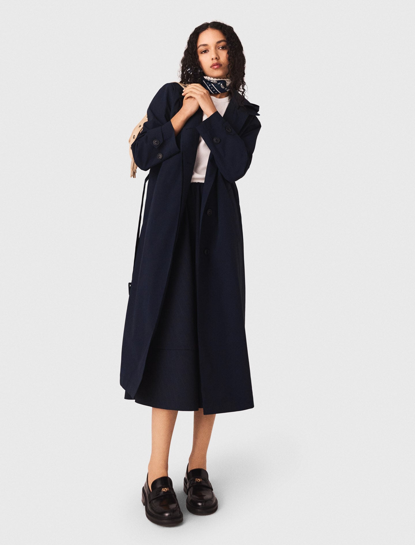 Maje Removable rhinestone-hood trench