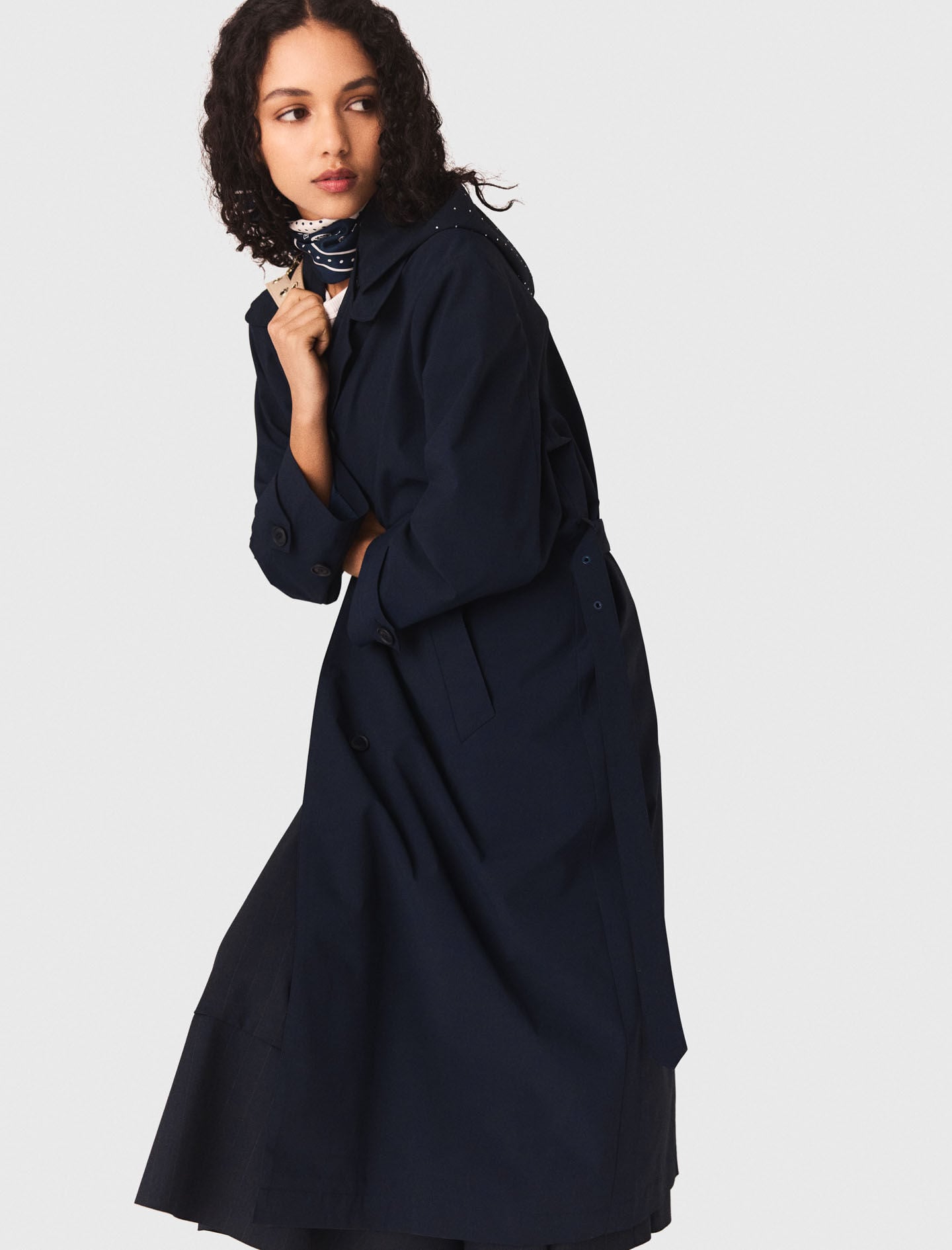 Maje Removable rhinestone-hood trench