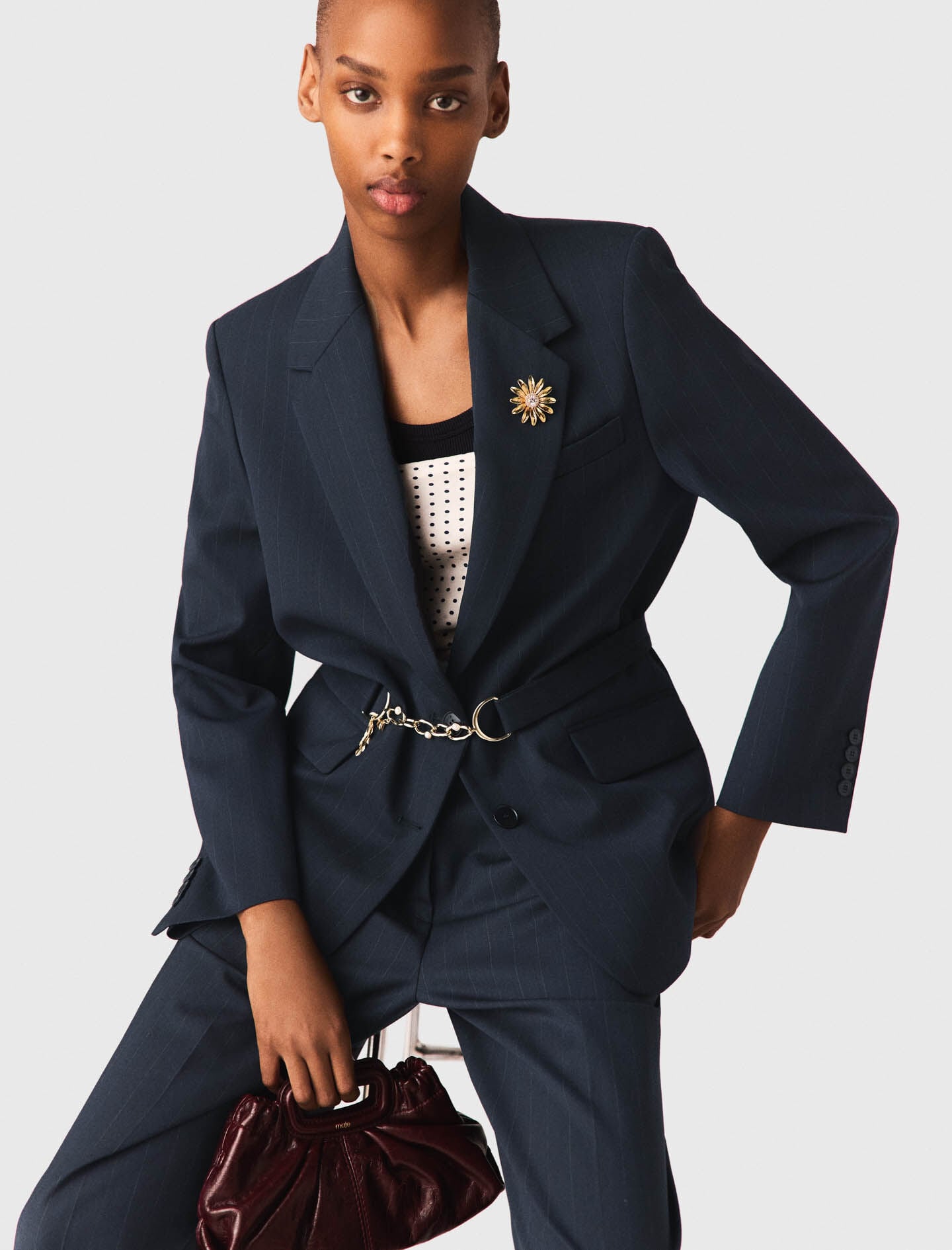 Maje Pinstripe suit jacket