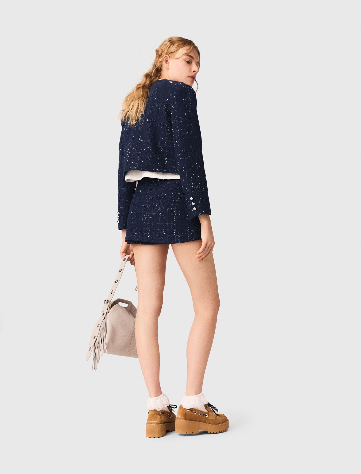 Maje Embellished Cropped blazer