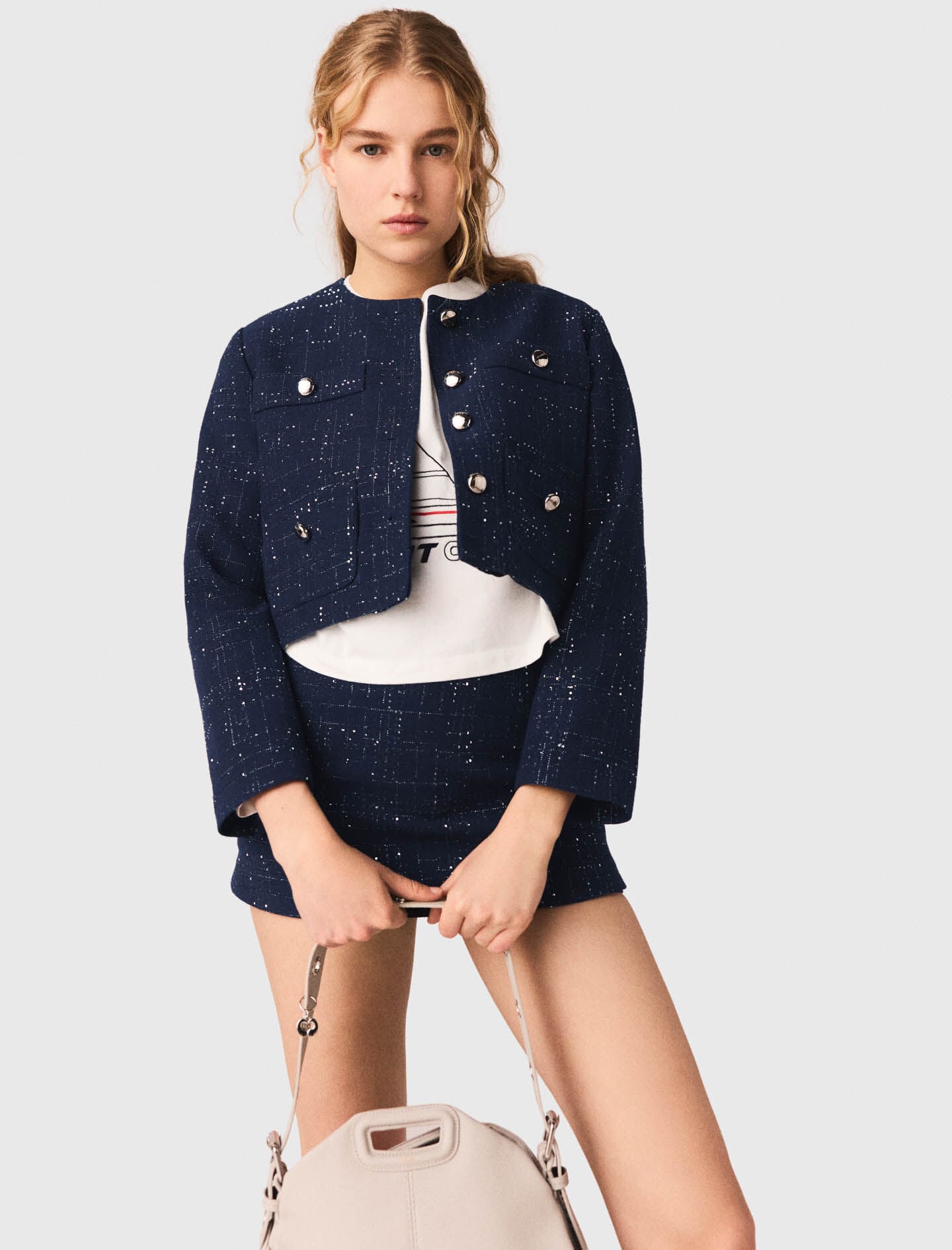 Maje Embellished Cropped blazer