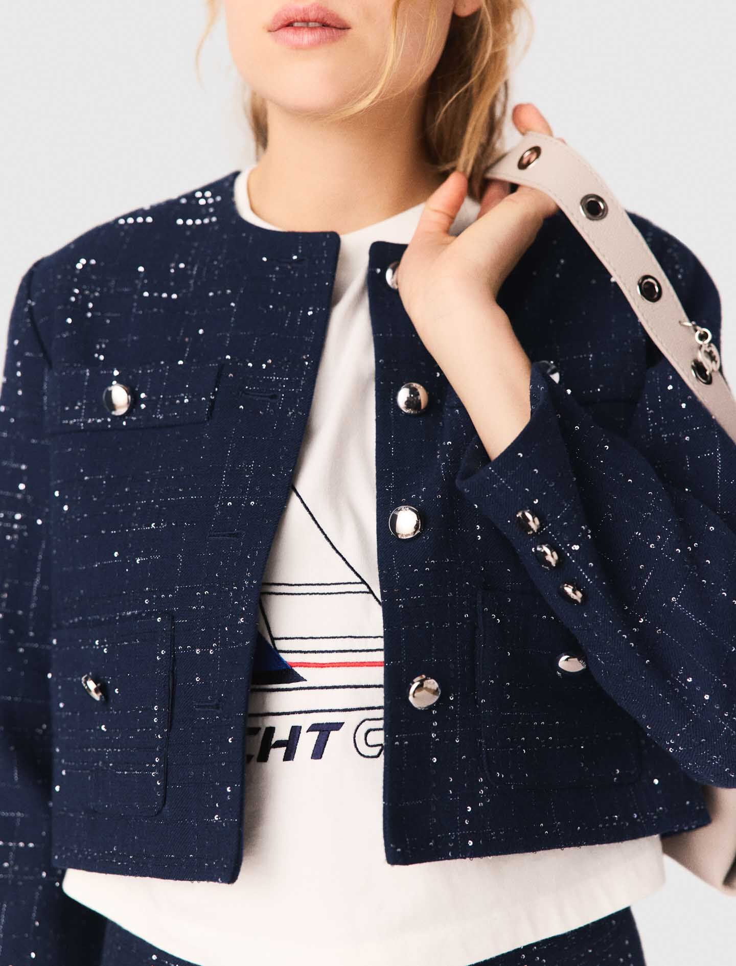 Maje Embellished Cropped blazer