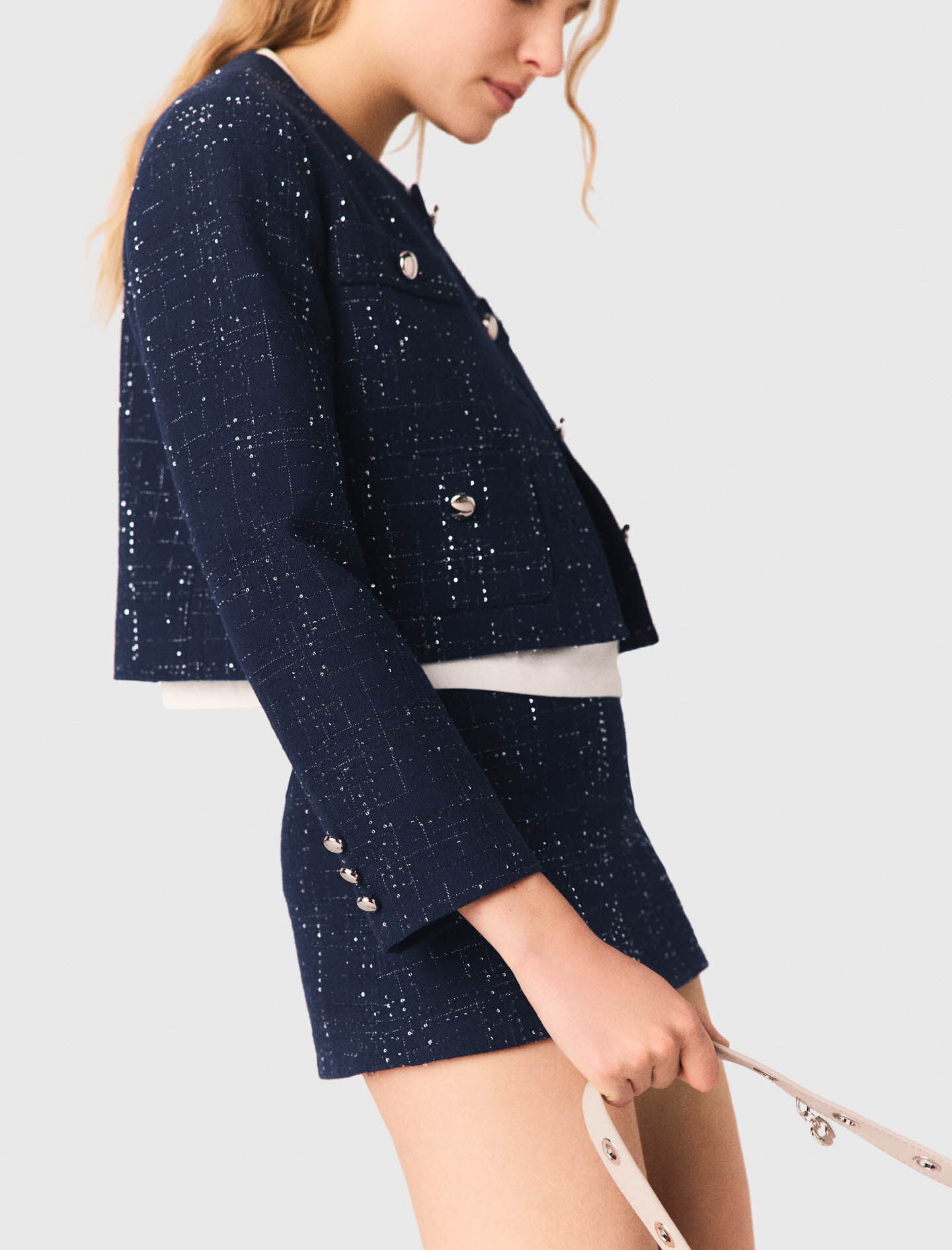 Maje Embellished Cropped blazer