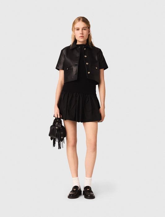 Maje Cropped leather jacket