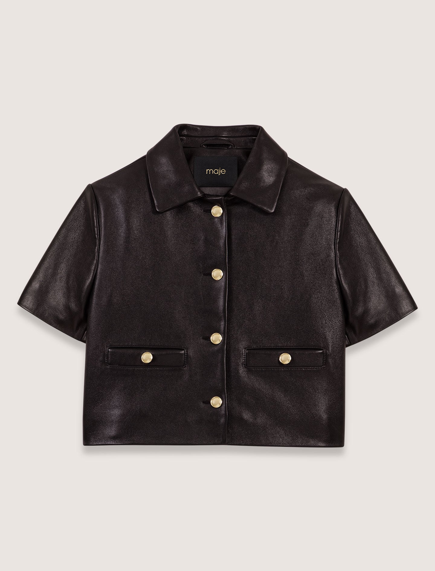 Maje Cropped leather jacket