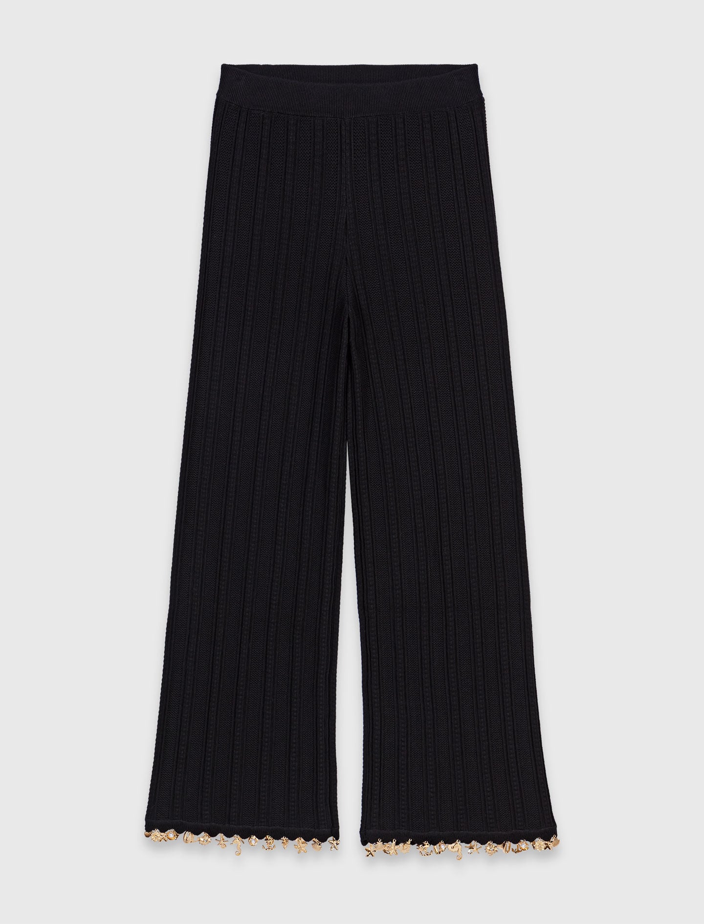 Maje Jewelled knit trousers