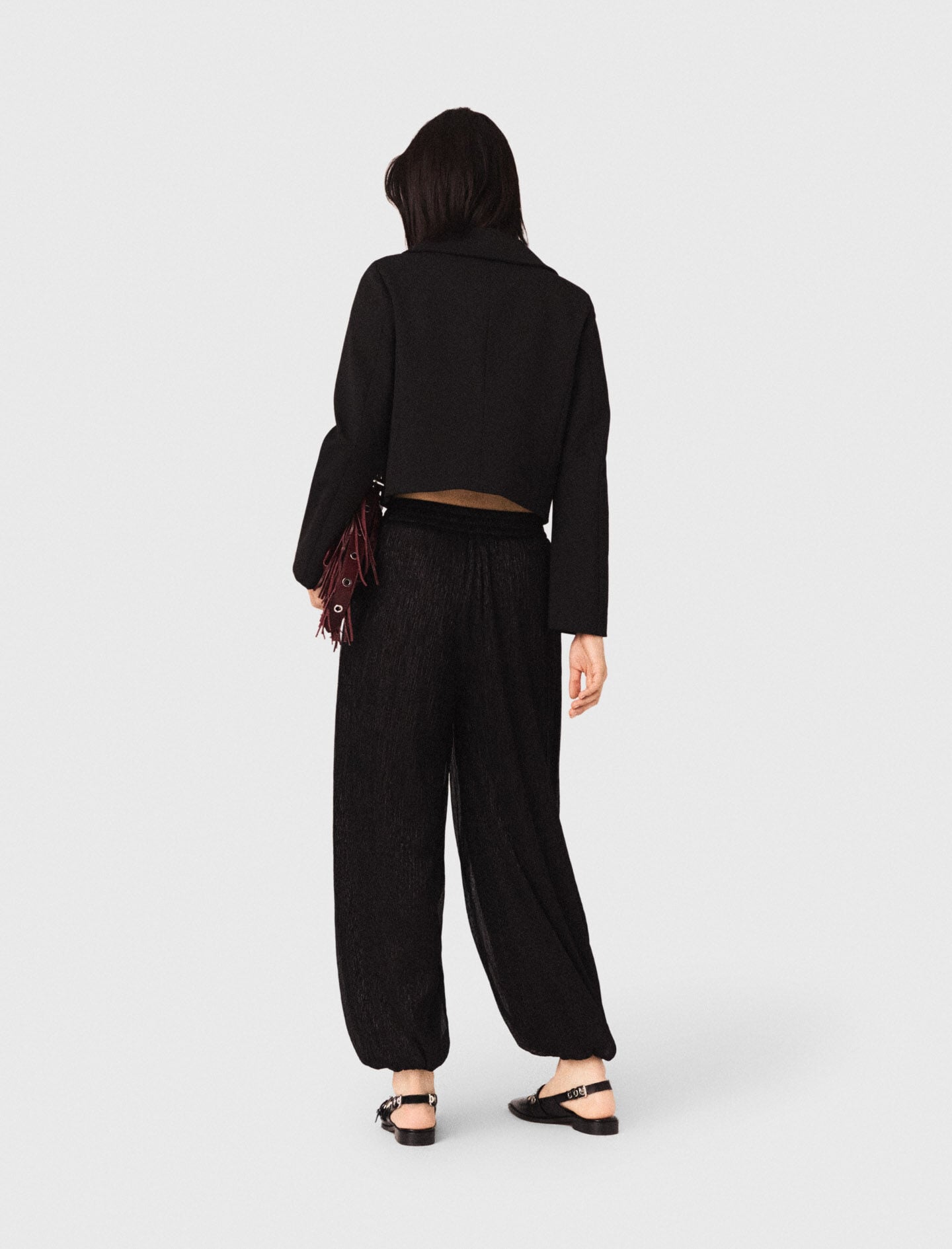 Maje Metallic harem trousers