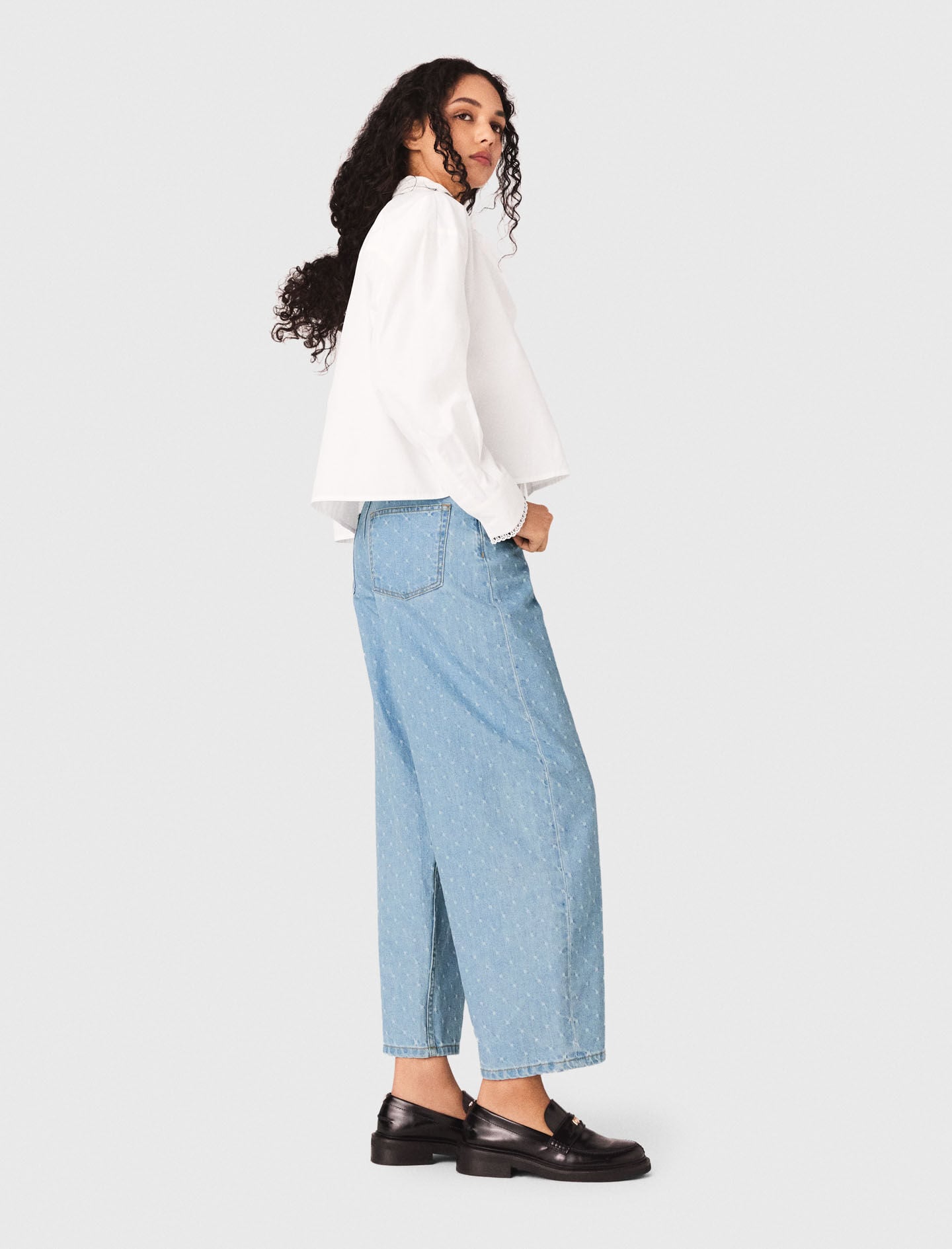 Maje Textured balloon jeans