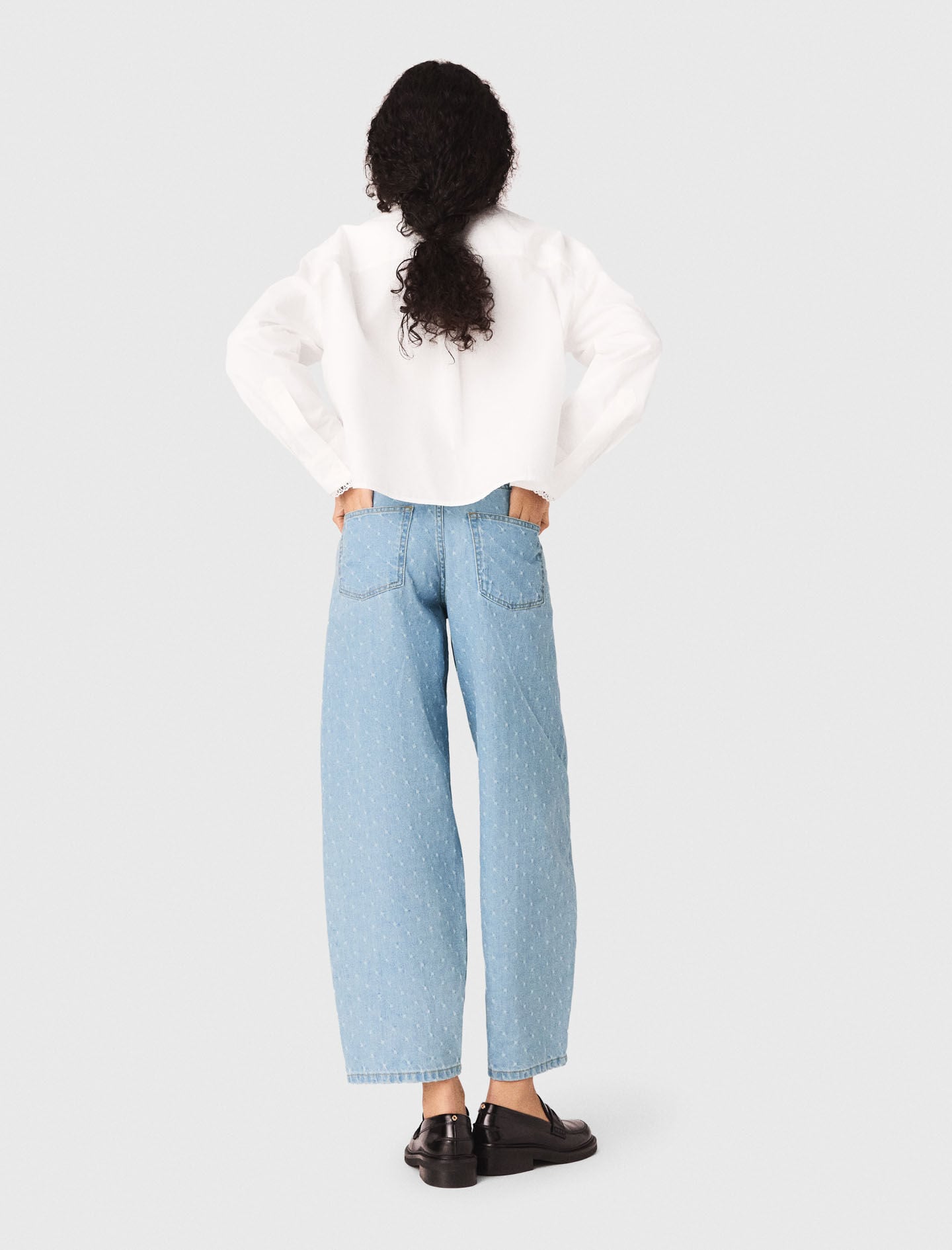 Maje Textured balloon jeans