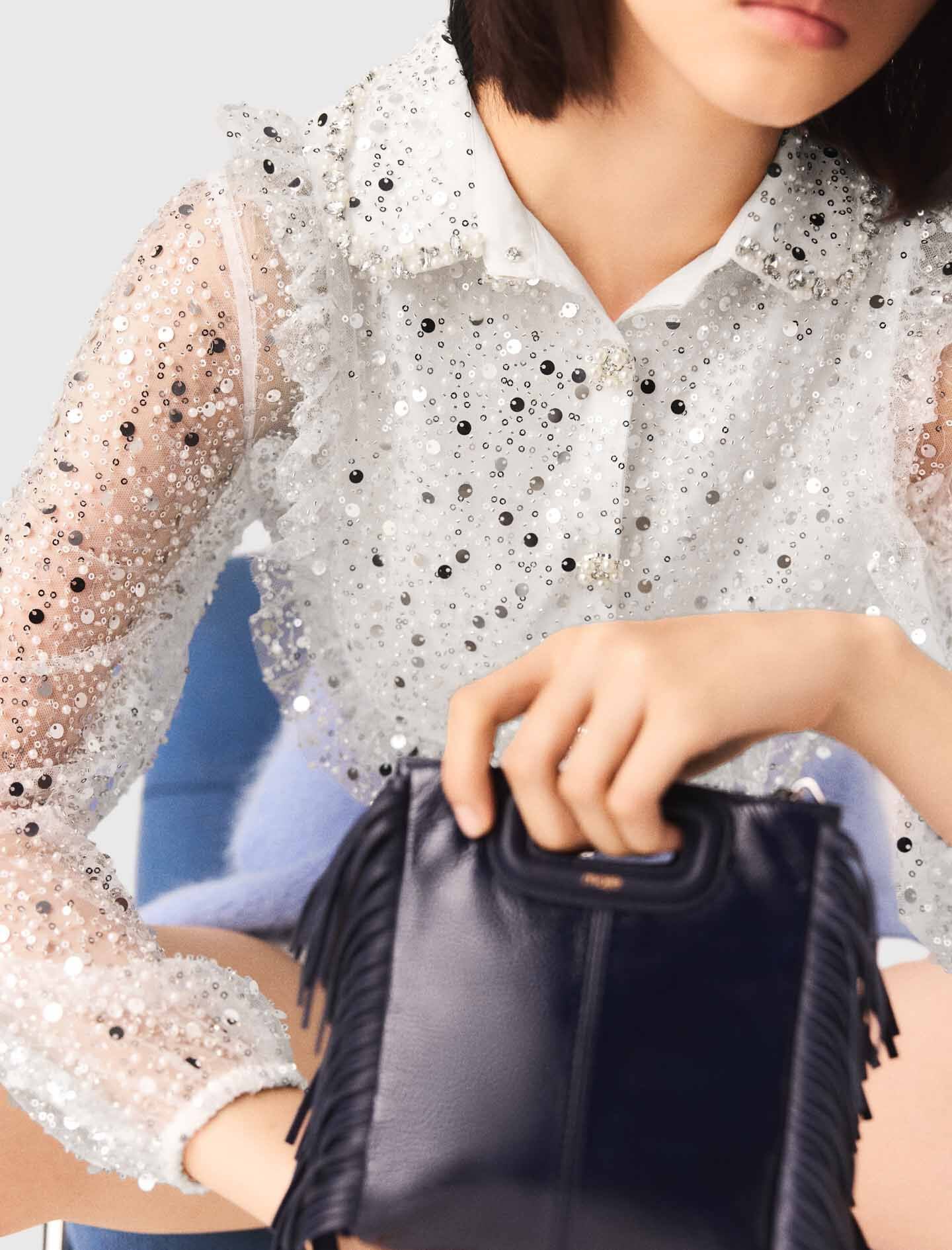 Maje Sequin Tweed Jumpsuit