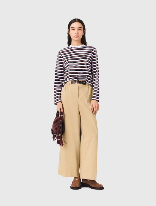 Maje Wide-leg cotton pants