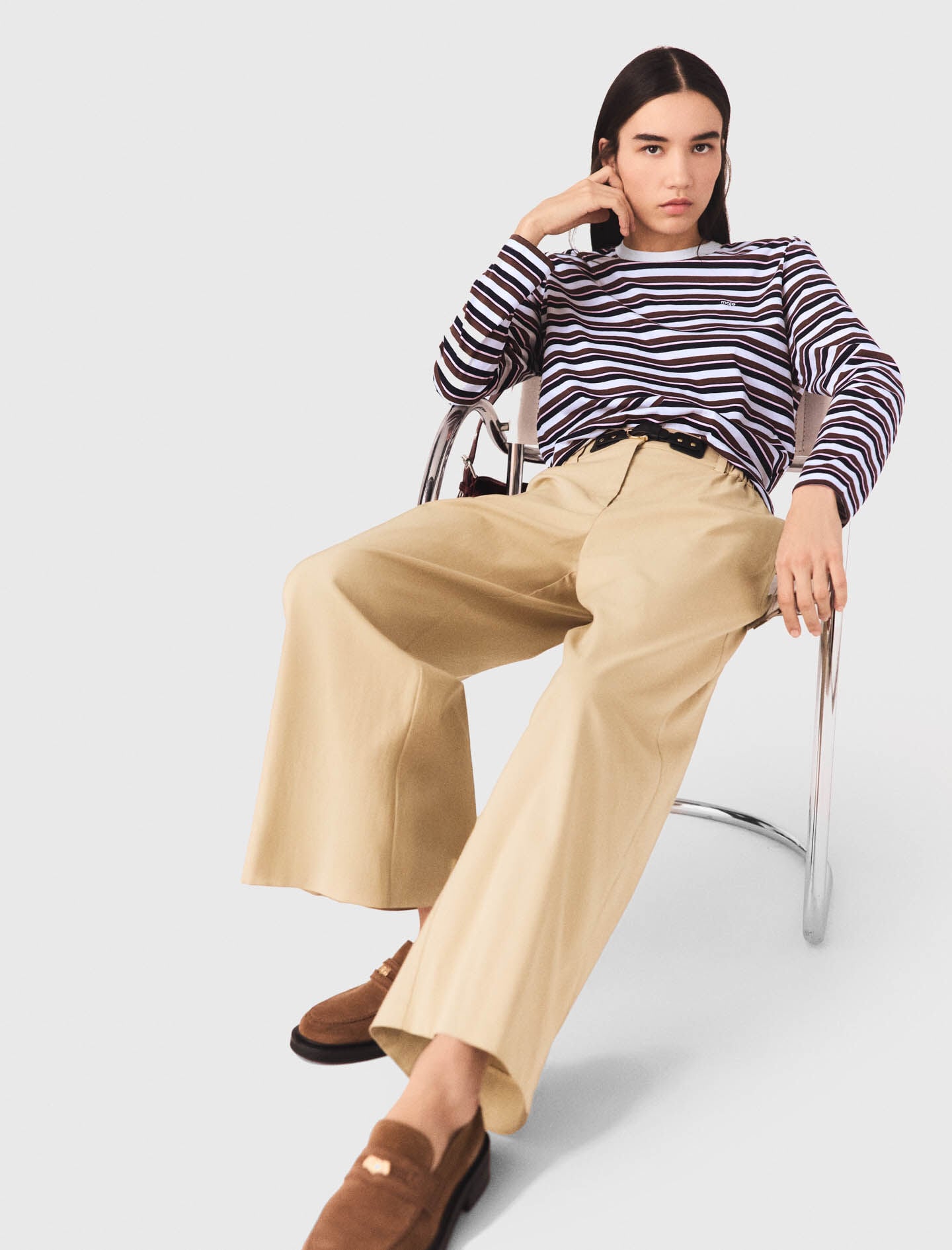 Maje Wide-leg cotton pants