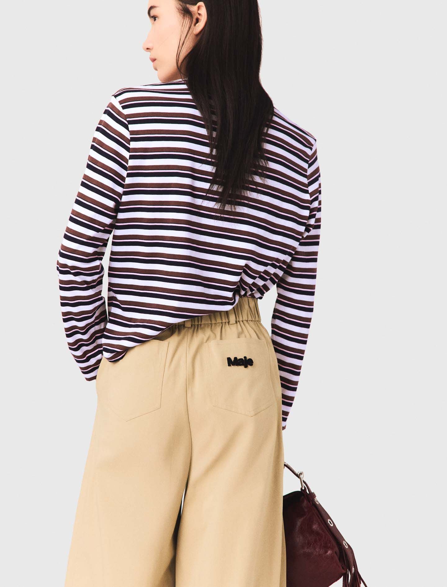 Maje Wide-leg cotton pants