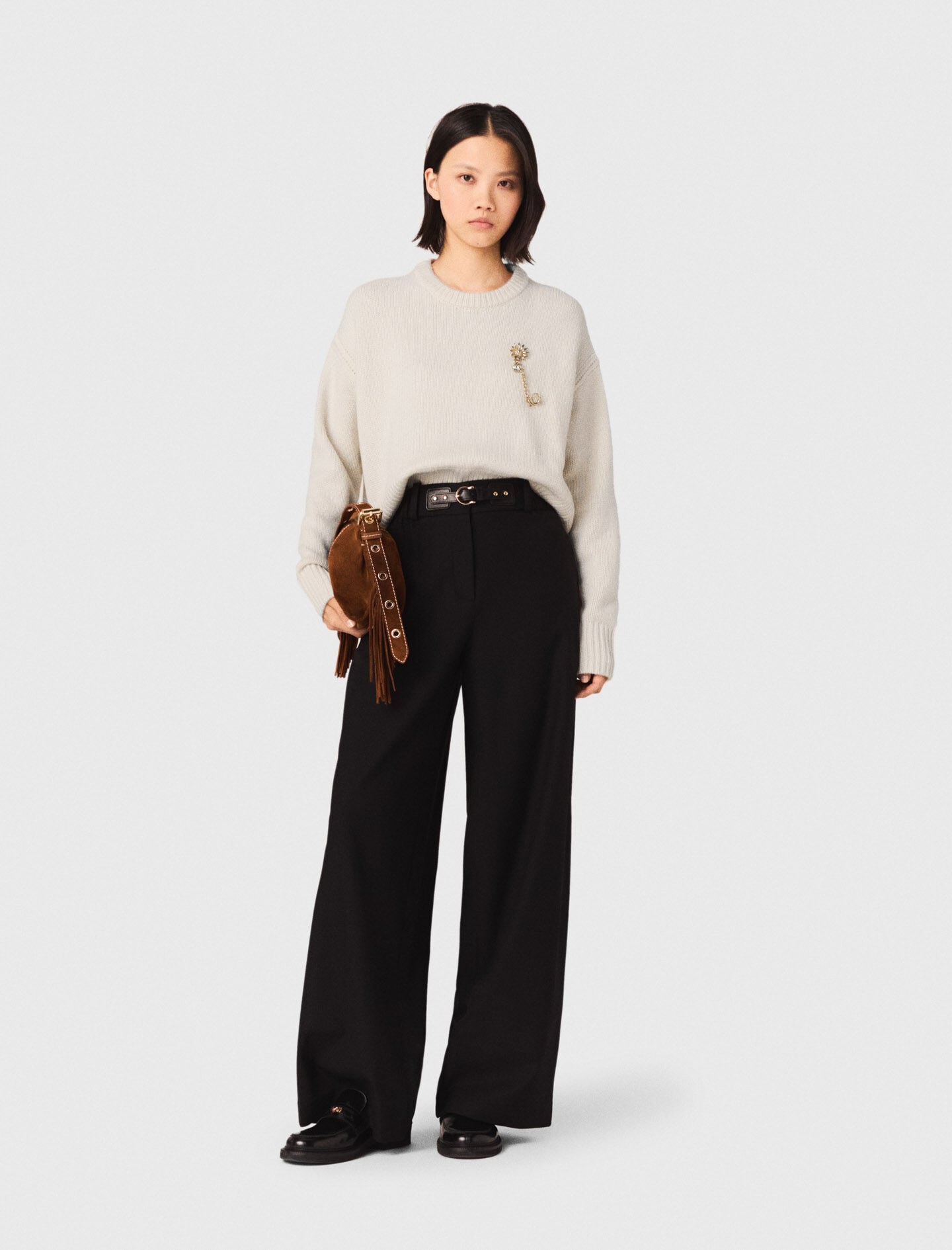 Maje Wide-leg suit trousers