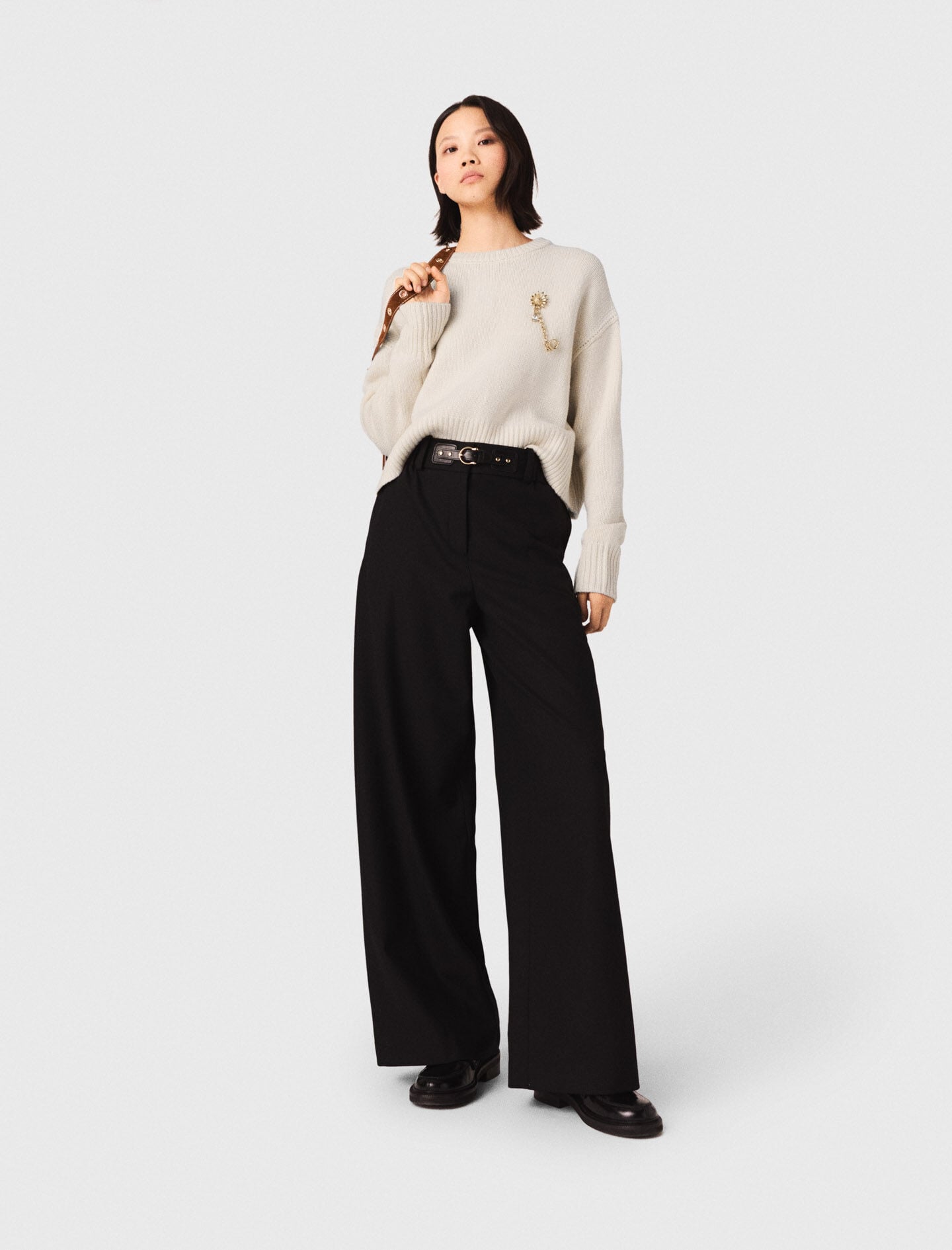 Maje Wide-leg suit trousers