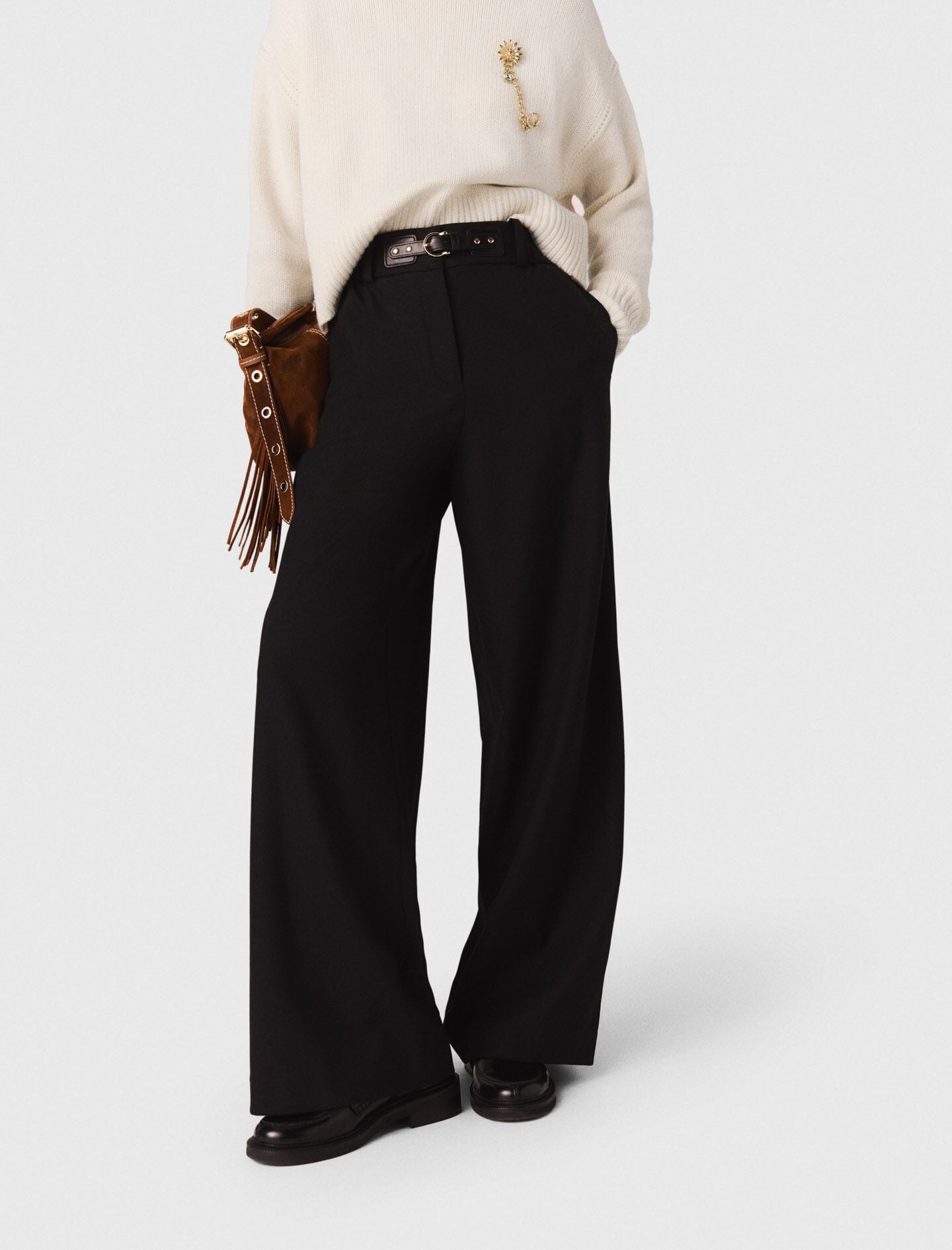 Maje Wide-leg suit trousers