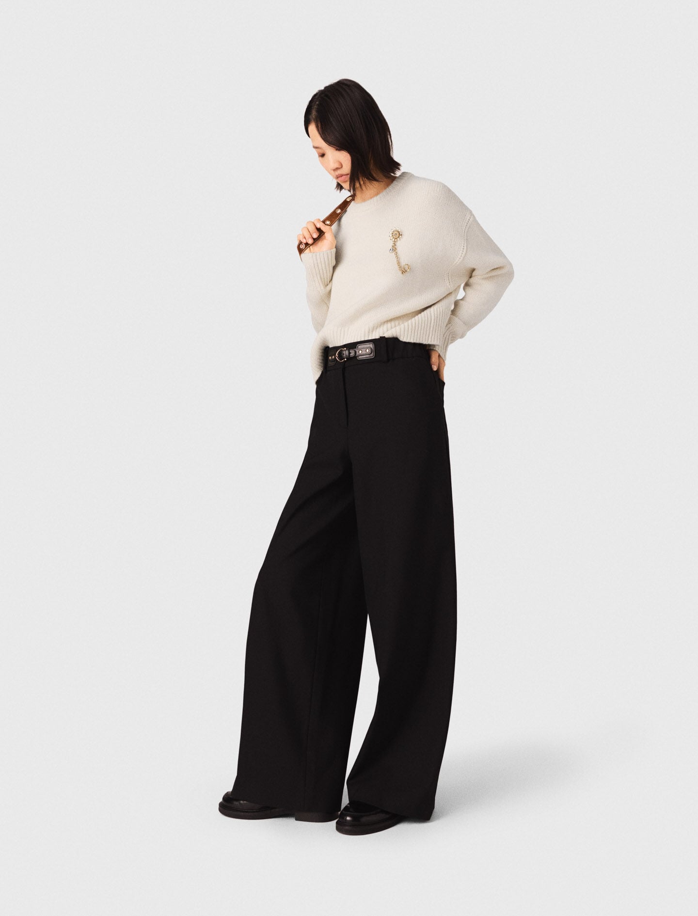 Maje Wide-leg suit trousers