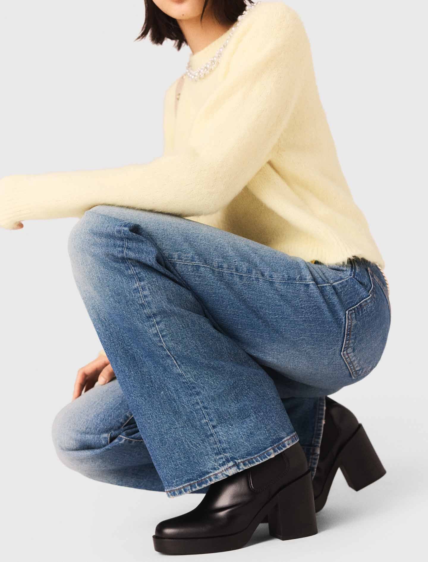 Maje Jeans with chain-link belt