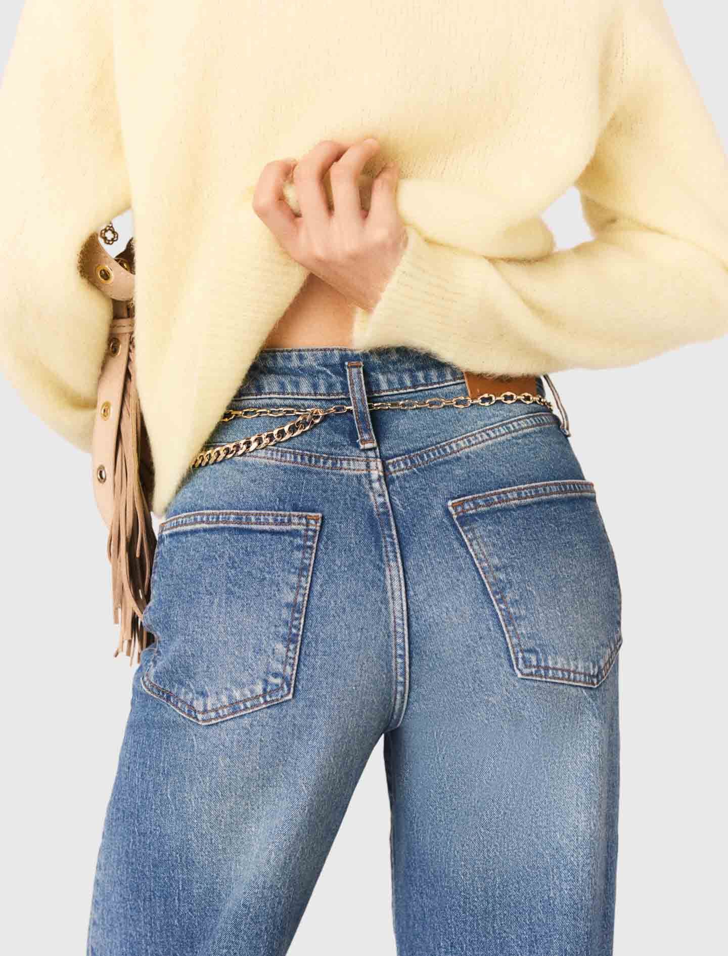 Maje Jeans with chain-link belt