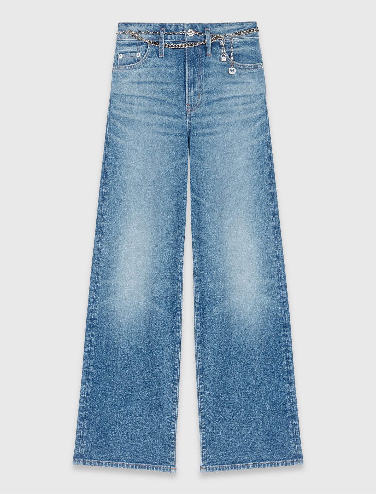 Maje Jeans with chain-link belt
