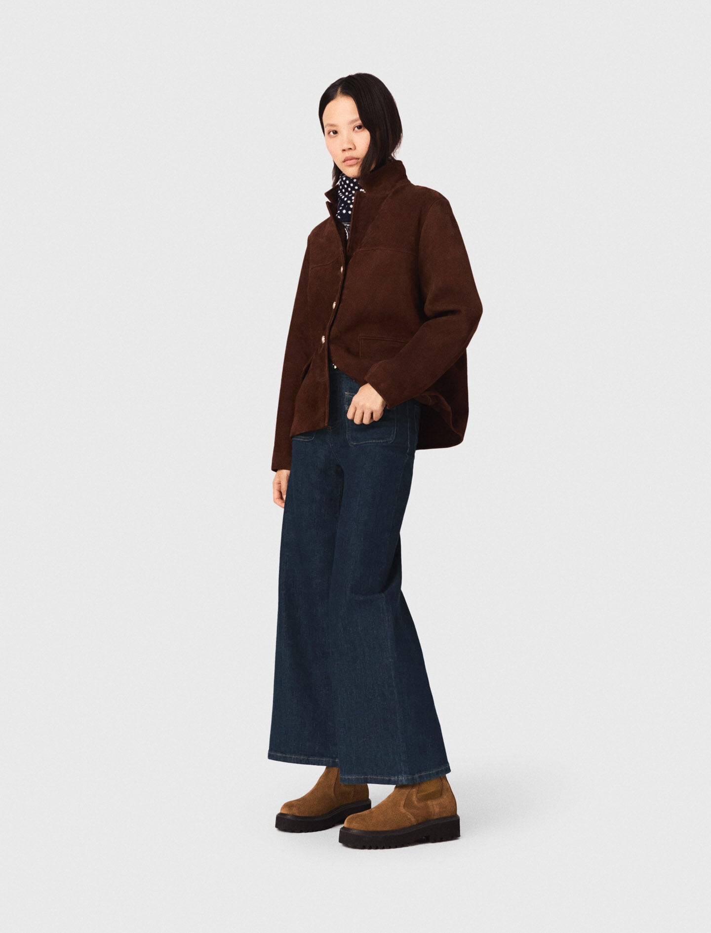 Maje Wide jeans with patch pockets