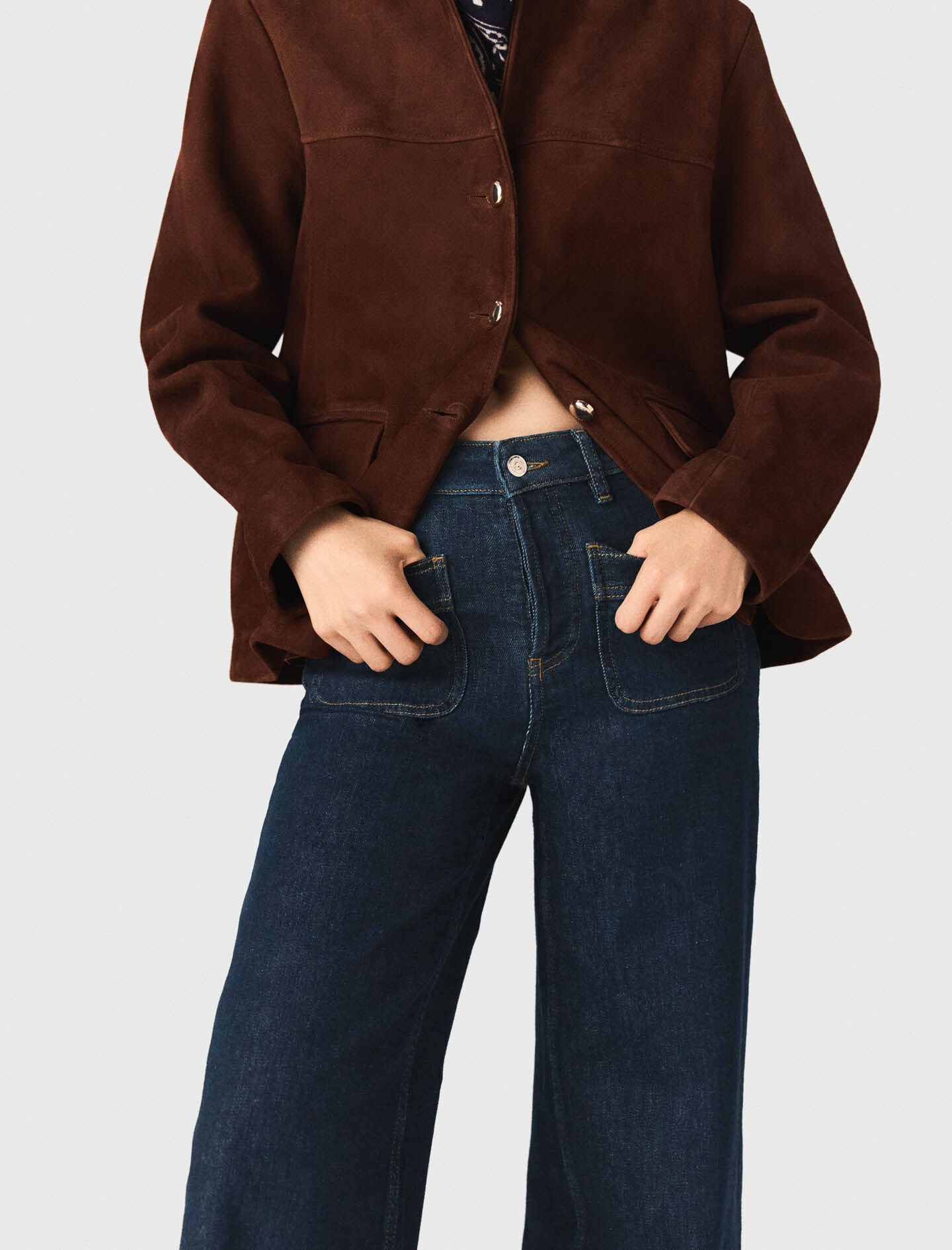 Maje Wide jeans with patch pockets