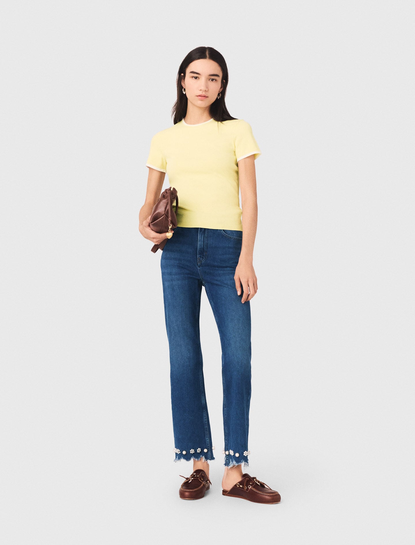 Maje Beaded bootcut jeans