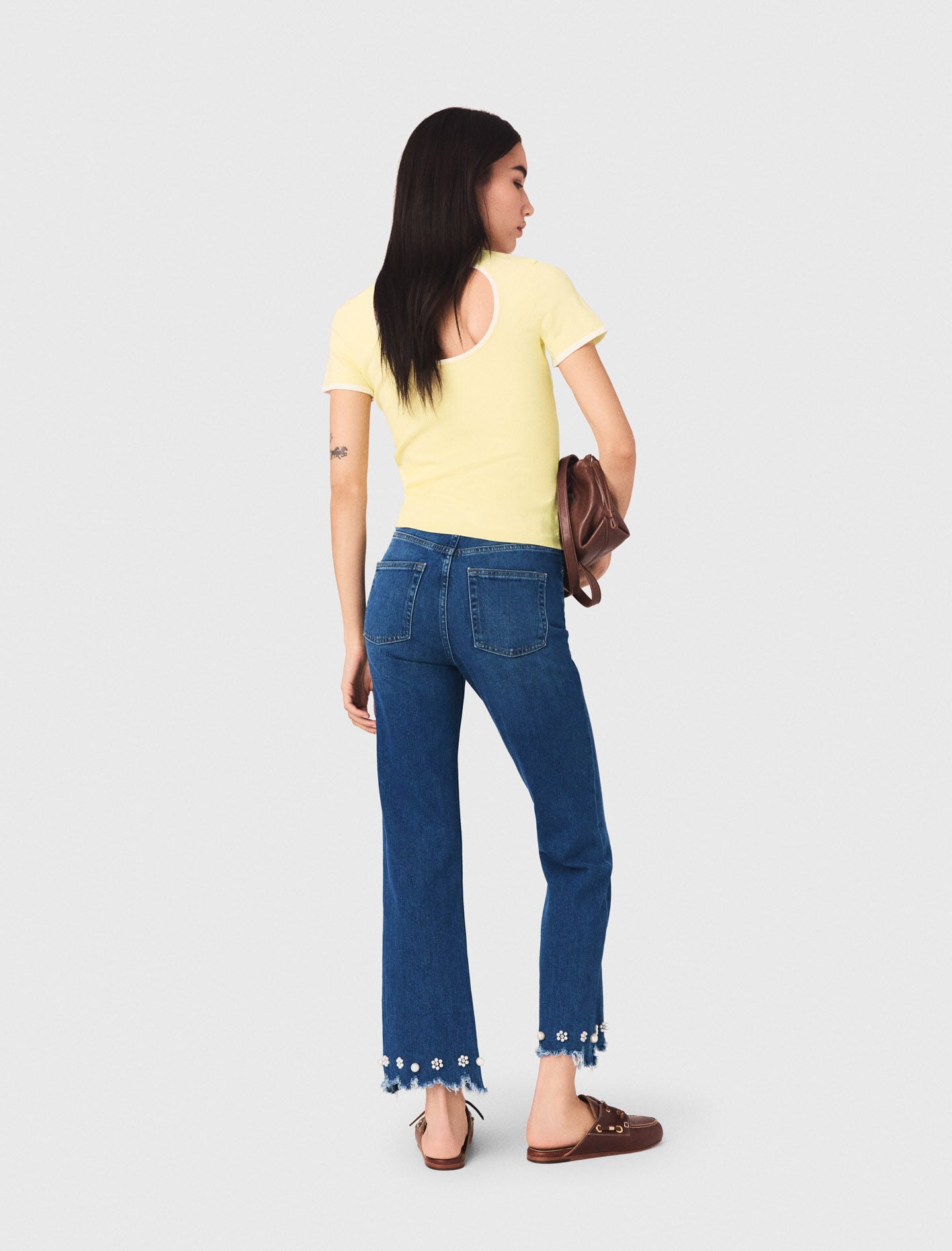 Maje Beaded bootcut jeans