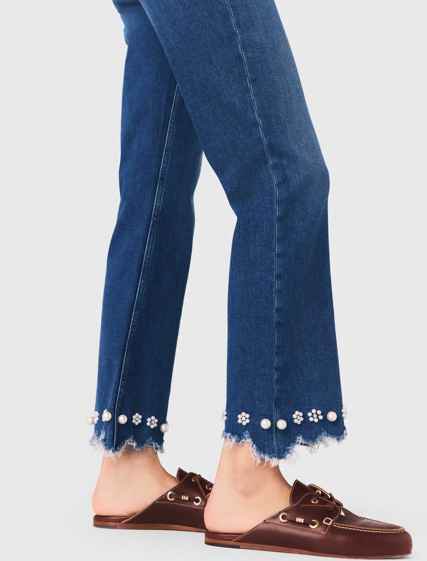 Maje Beaded bootcut jeans