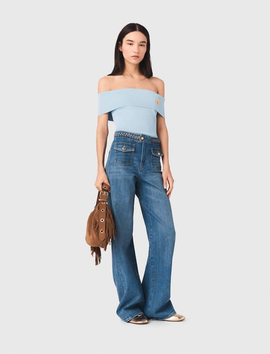Maje Braided flared jeans