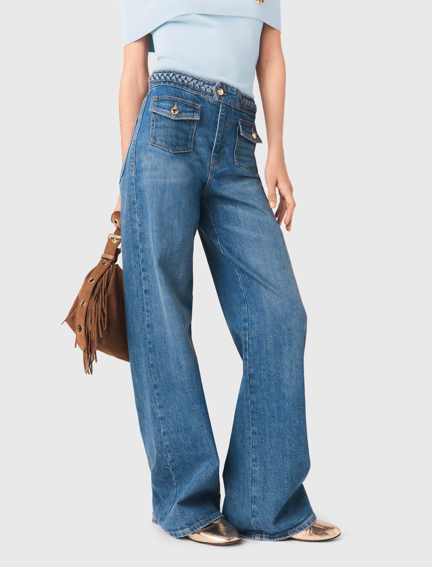 Maje Braided flared jeans