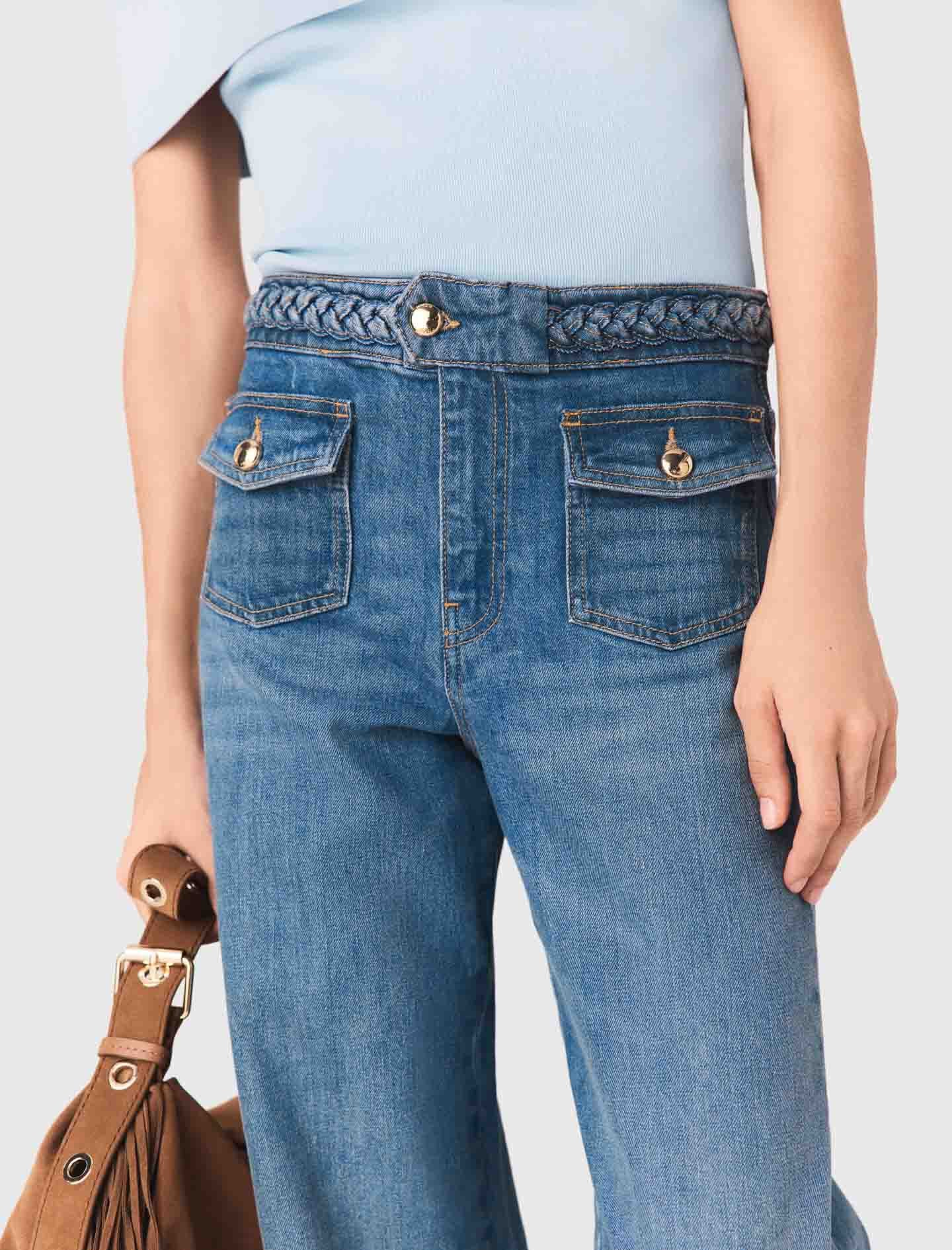 Maje Braided flared jeans