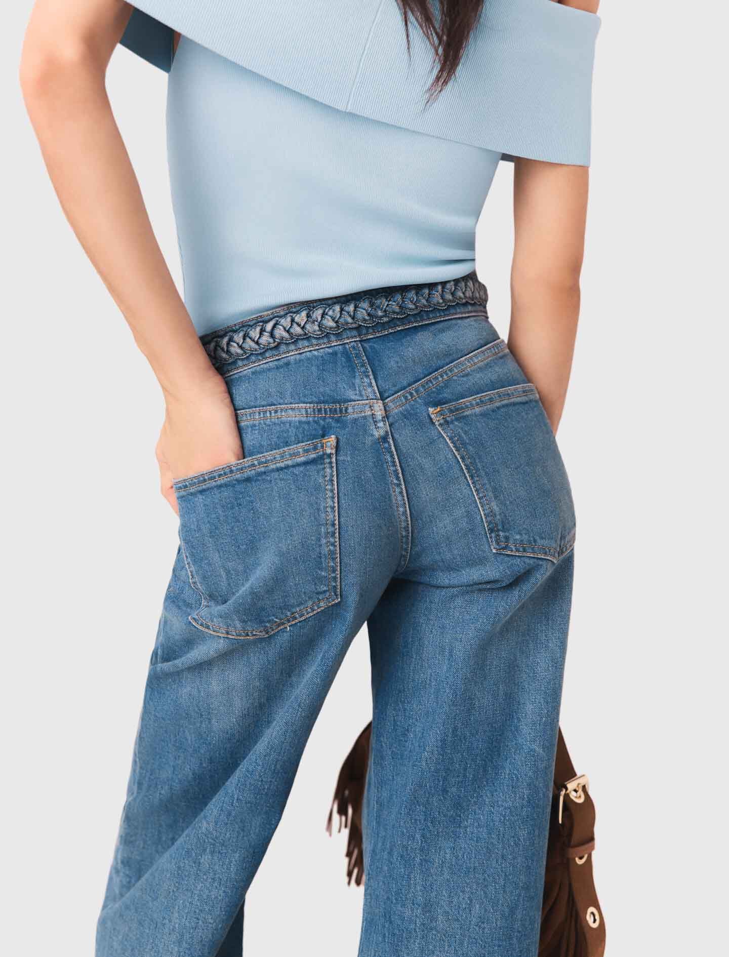 Maje Braided flared jeans
