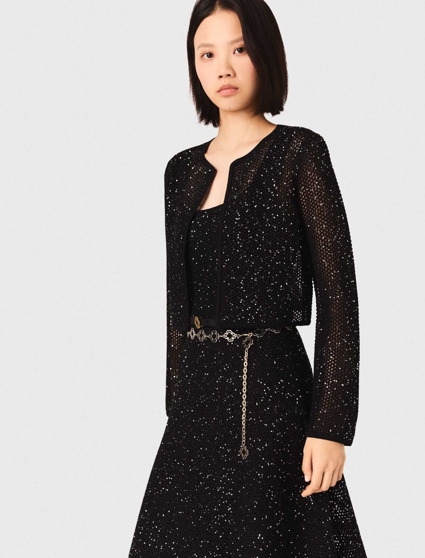 Maje Rhinestone knit cardigan