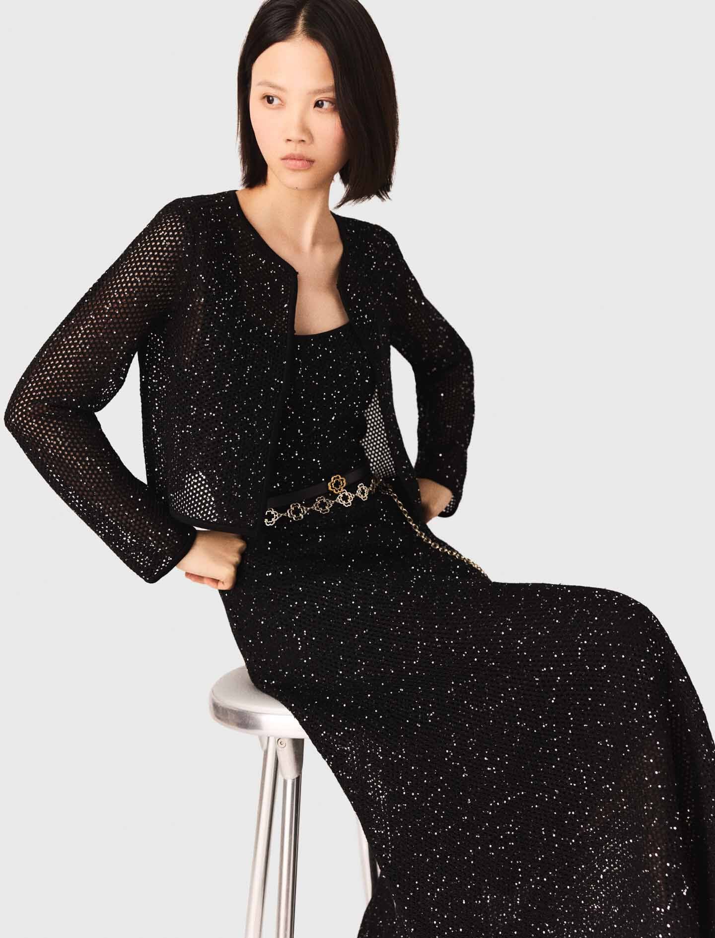 Maje Rhinestone knit cardigan