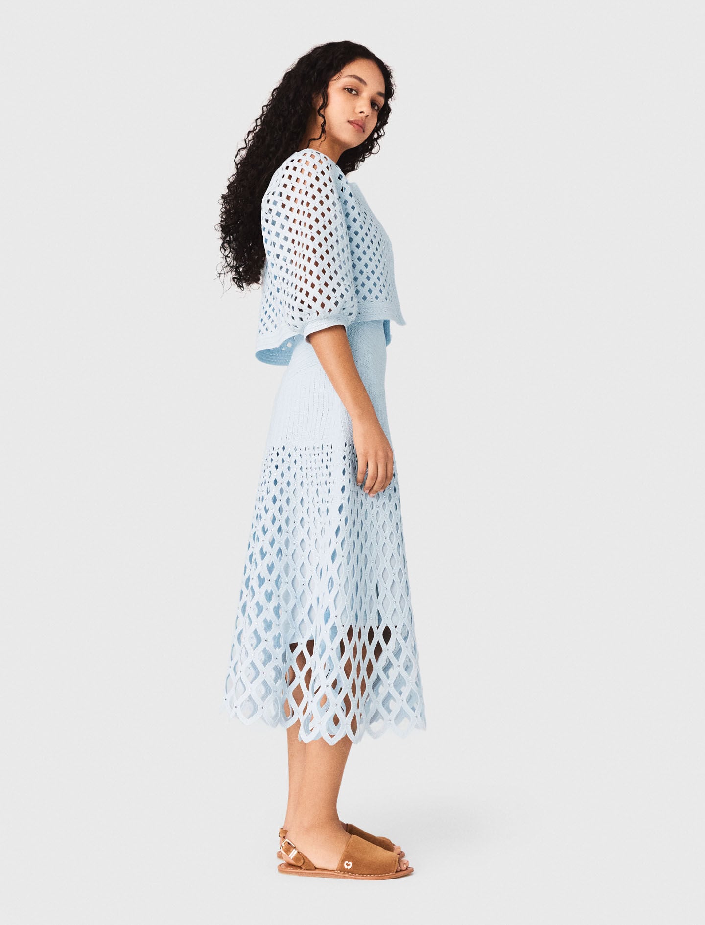 Maje Rhinestone crochet cardigan