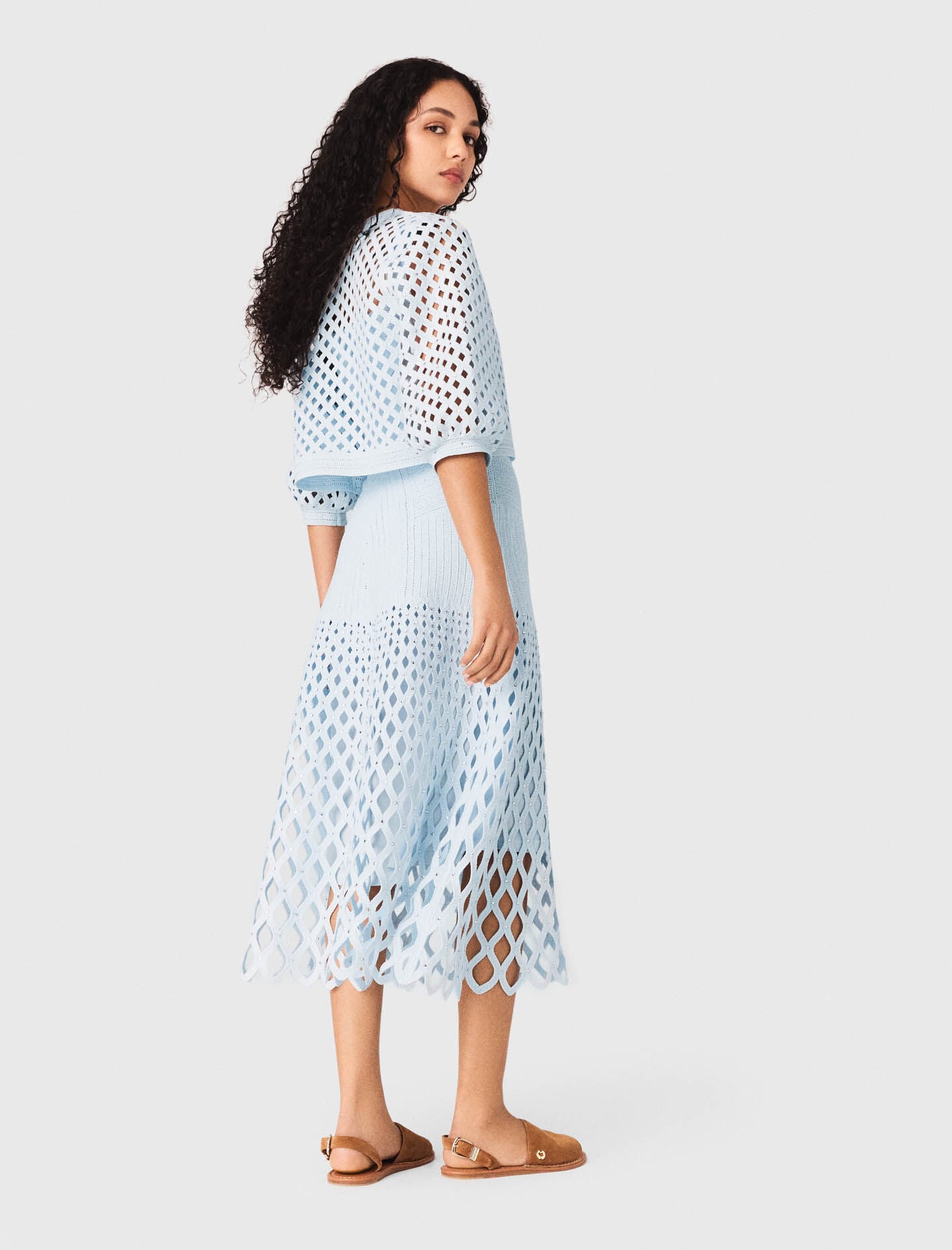 Maje Rhinestone crochet cardigan
