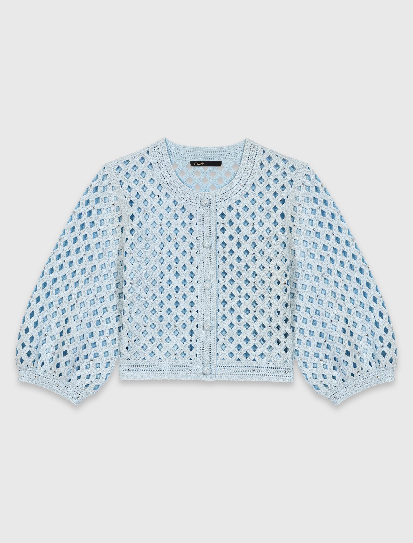Maje Rhinestone crochet cardigan