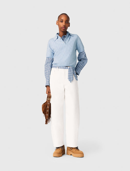 Maje Cropped sweater with rhinestones