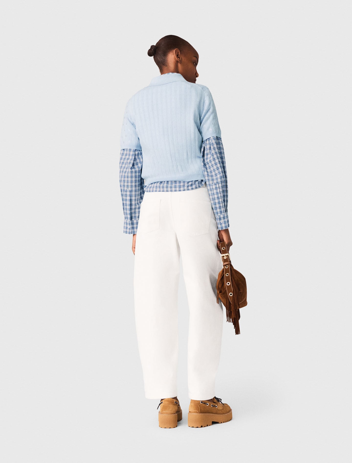 Maje Cropped sweater with rhinestones