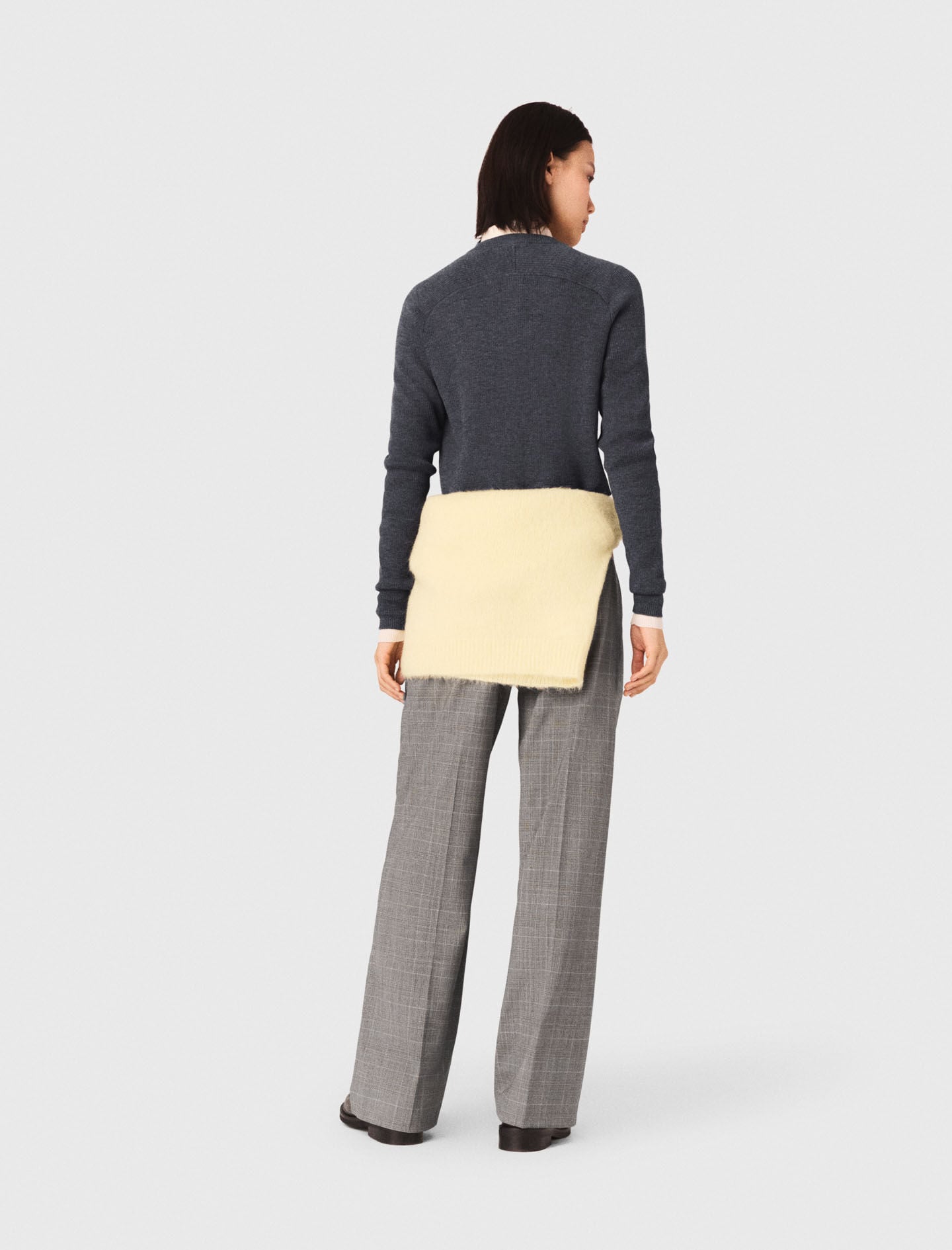 Maje Amour round-neck rib knit cardigan