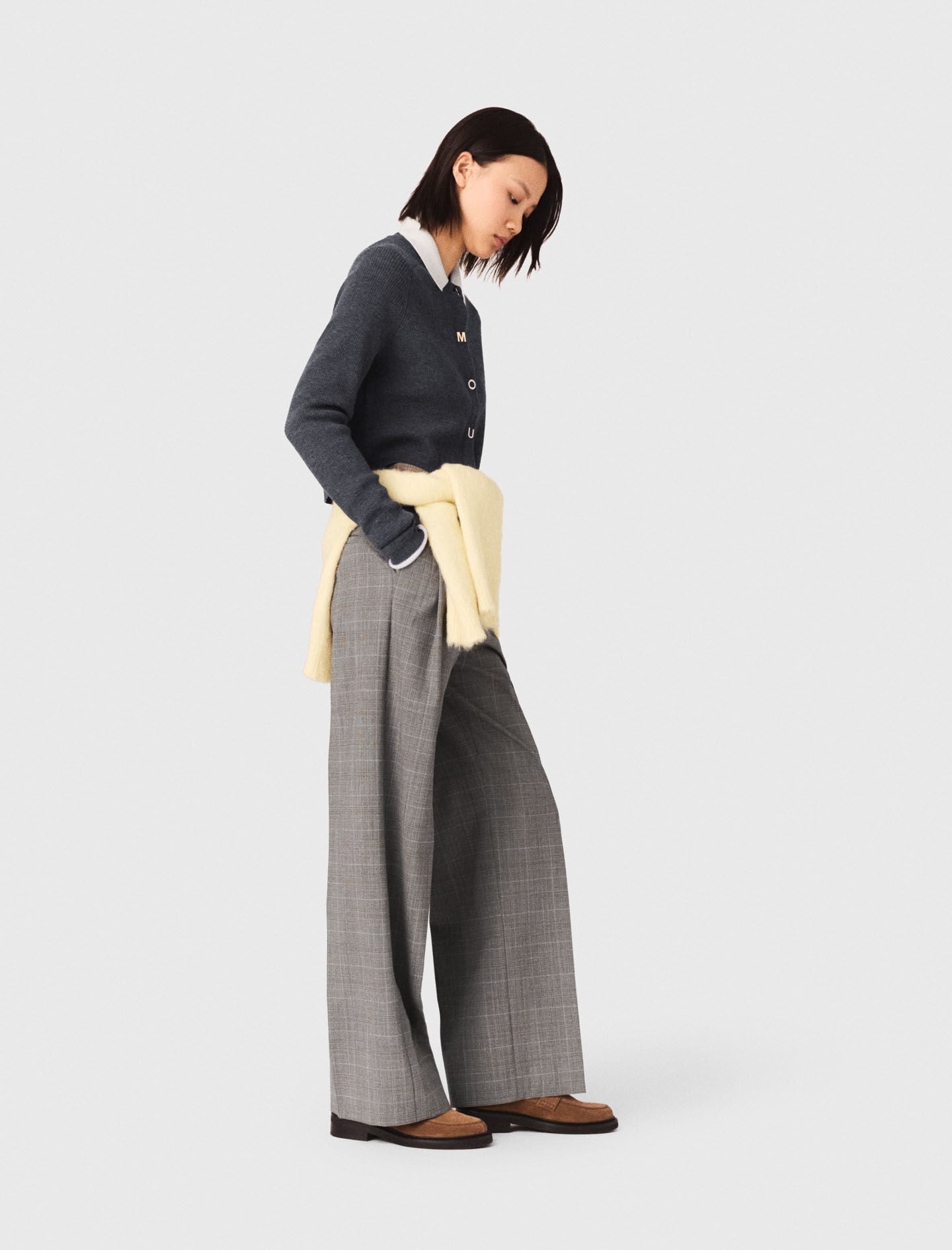 Maje Amour round-neck rib knit cardigan