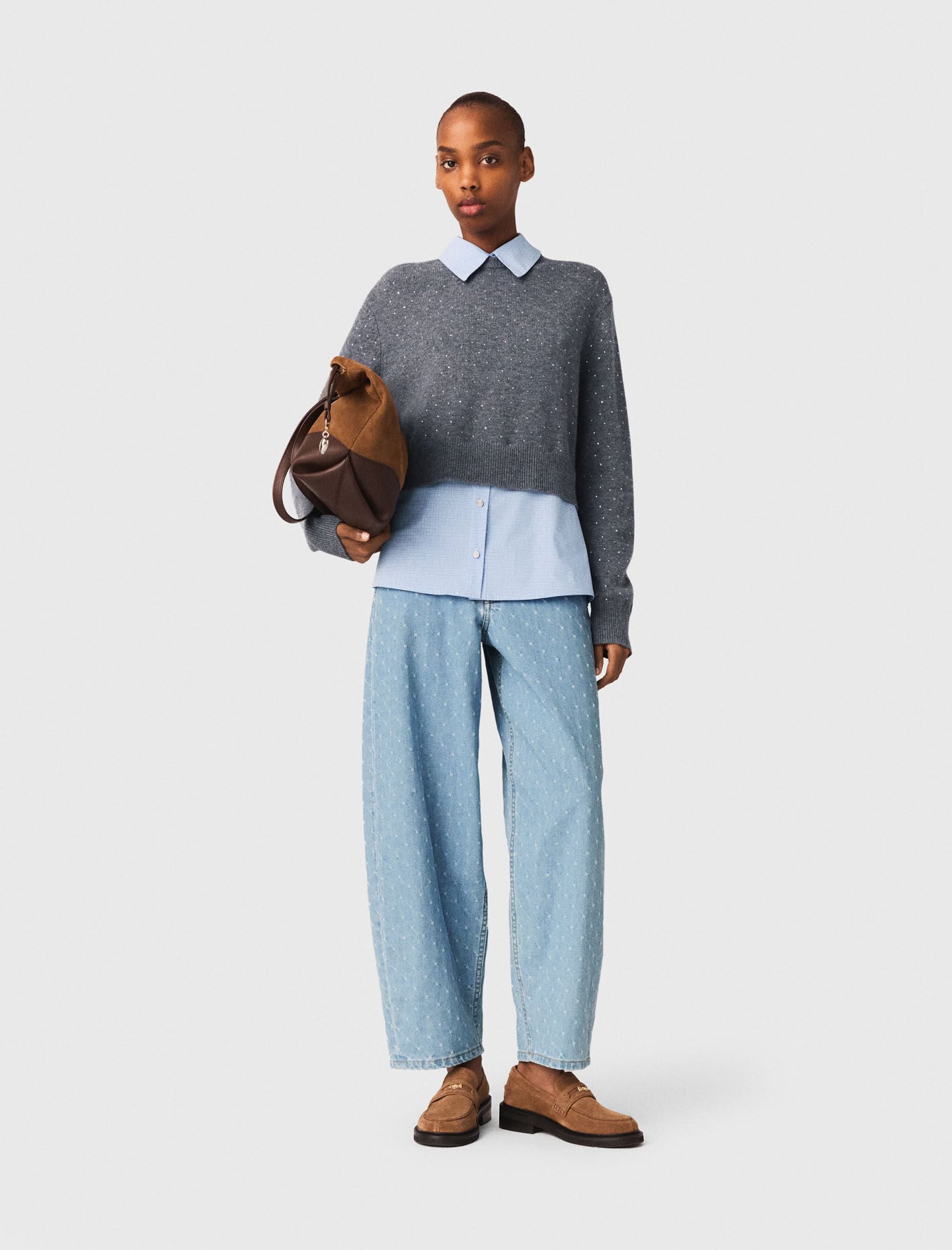 Maje Sweater with removable collar and layer