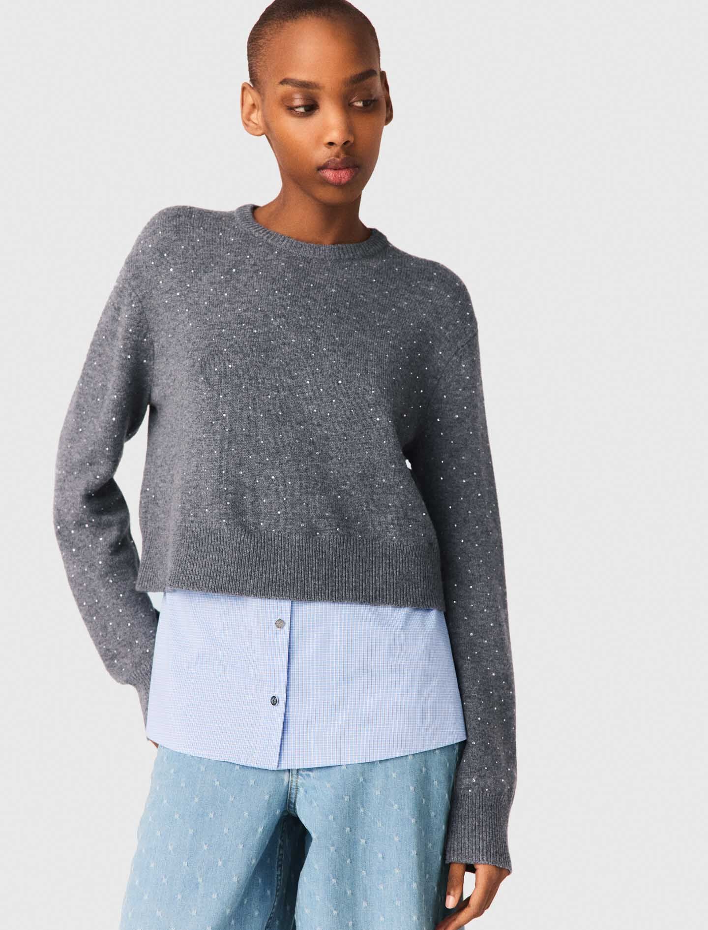 Maje Sweater with removable collar and layer