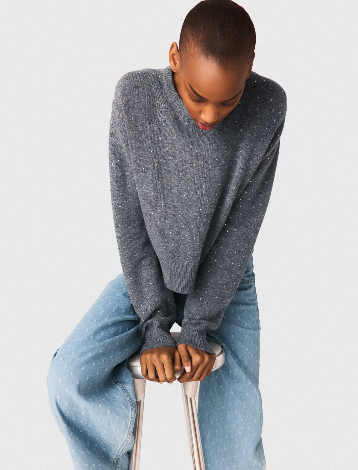 Maje Sweater with removable collar and layer