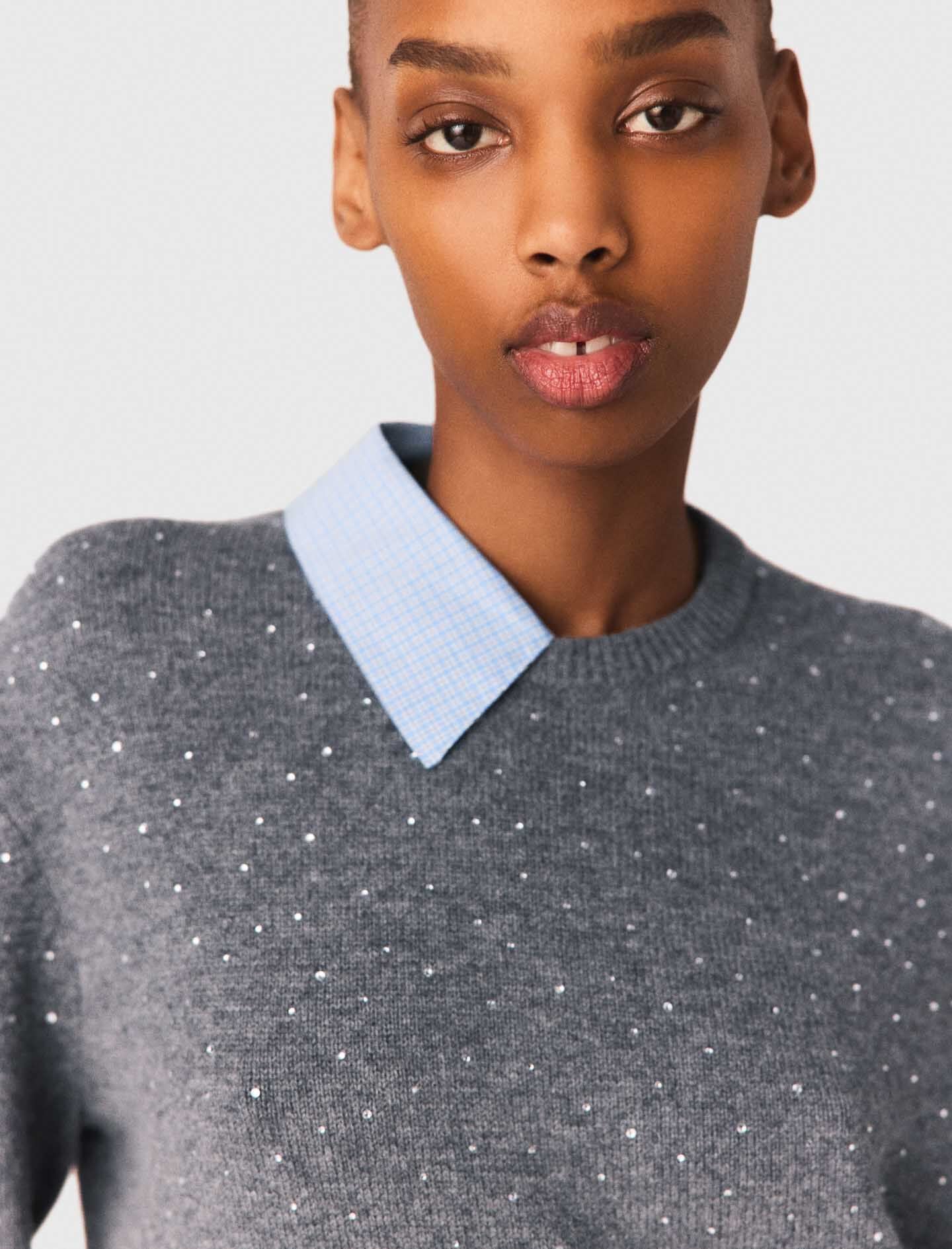 Maje Sweater with removable collar and layer